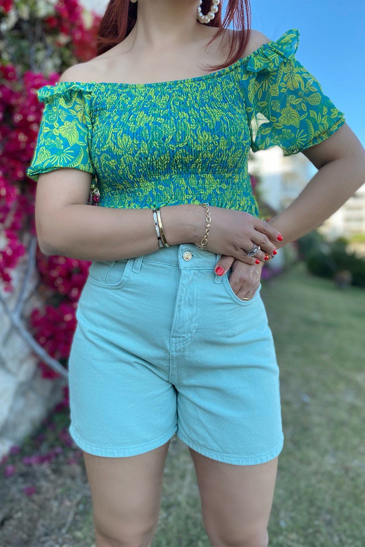 Mint Yeşil Kısa Şort