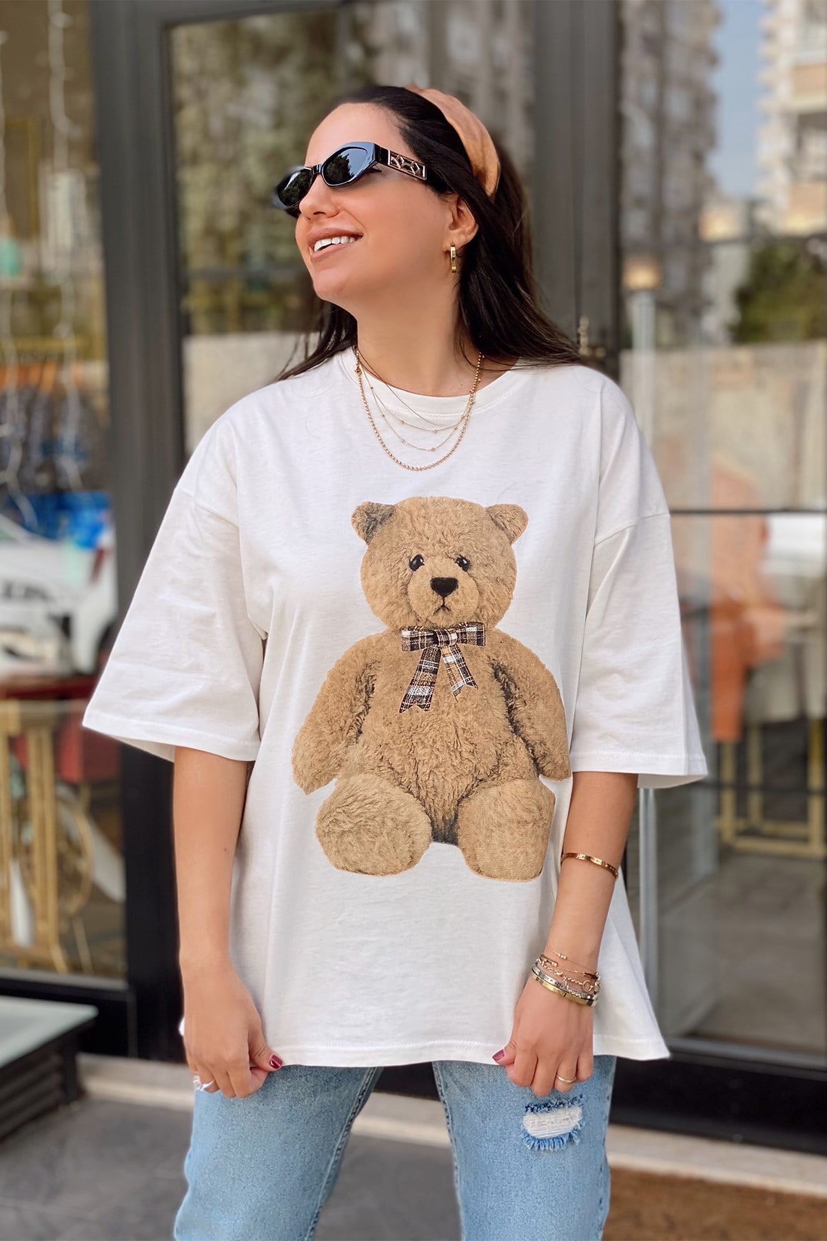 Önü Figür Desenli Tshirt