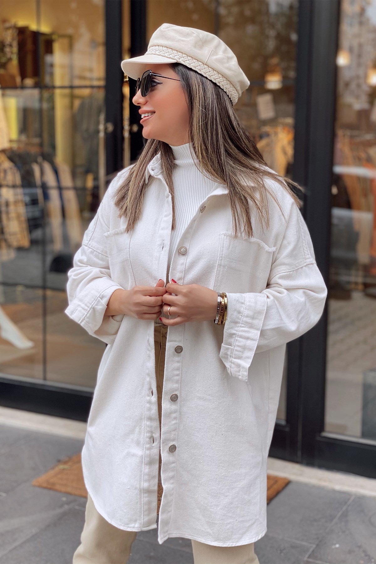 Oversize Taş Renk Ceket