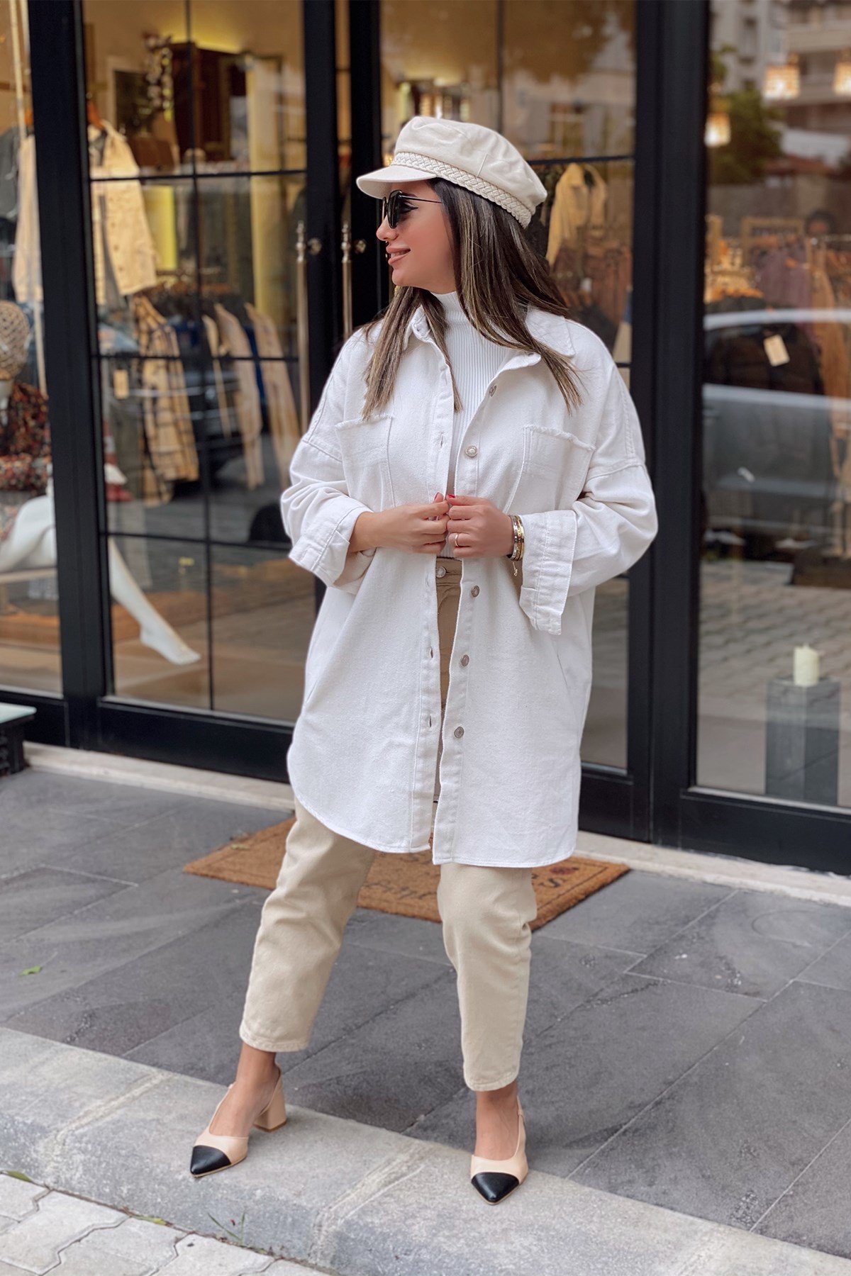 Oversize Taş Renk Ceket