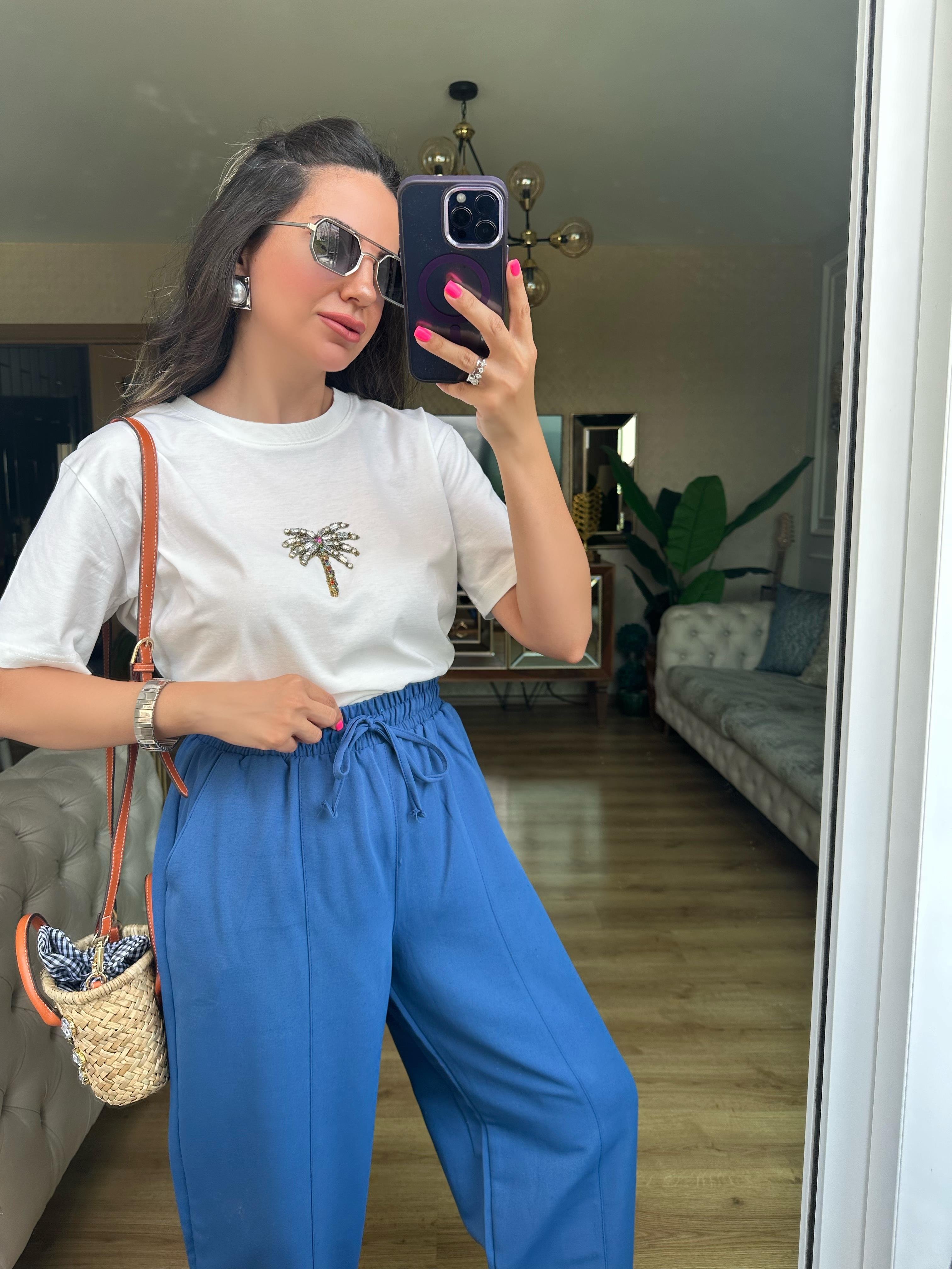 Palmiye Taşlı Tshirt