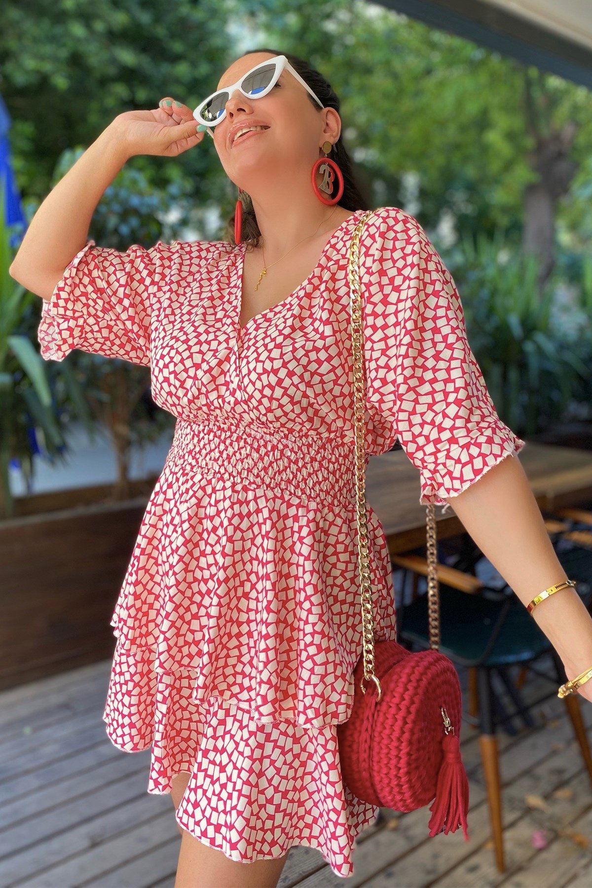 Pembe Beli Lastikli Elbise