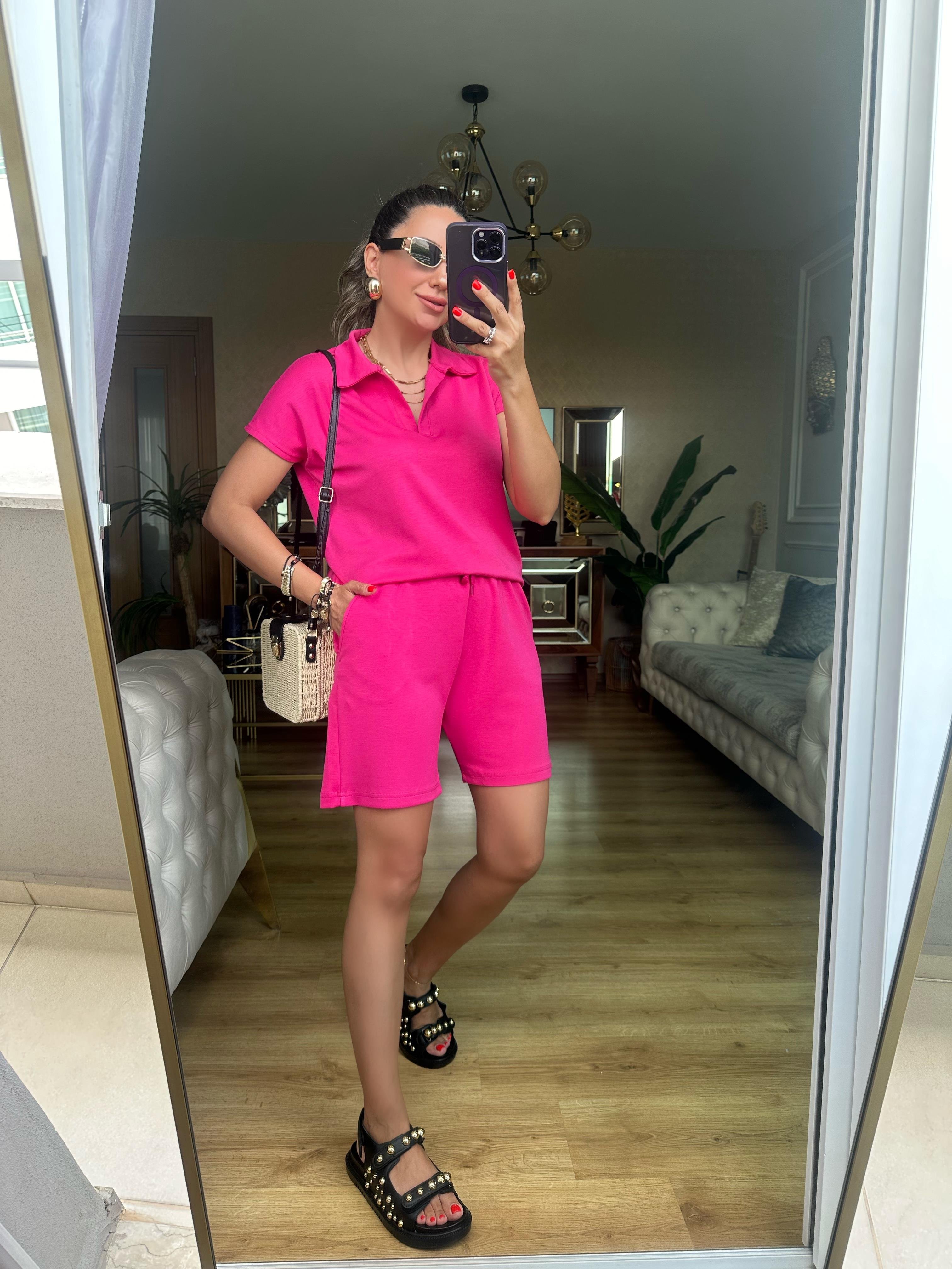 Pembe Oysh Modal Şort Takım