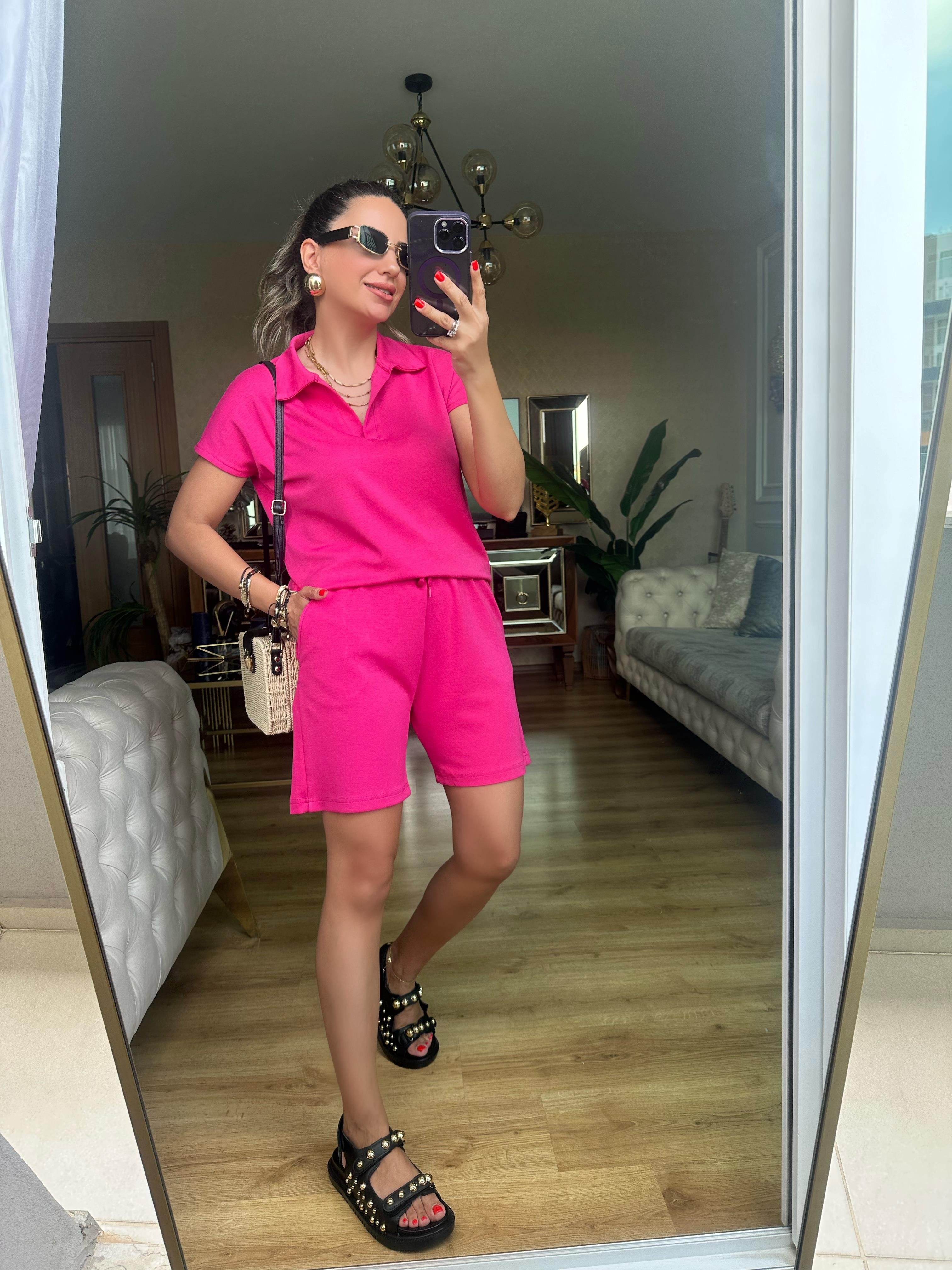 Pembe Oysh Modal Şort Takım