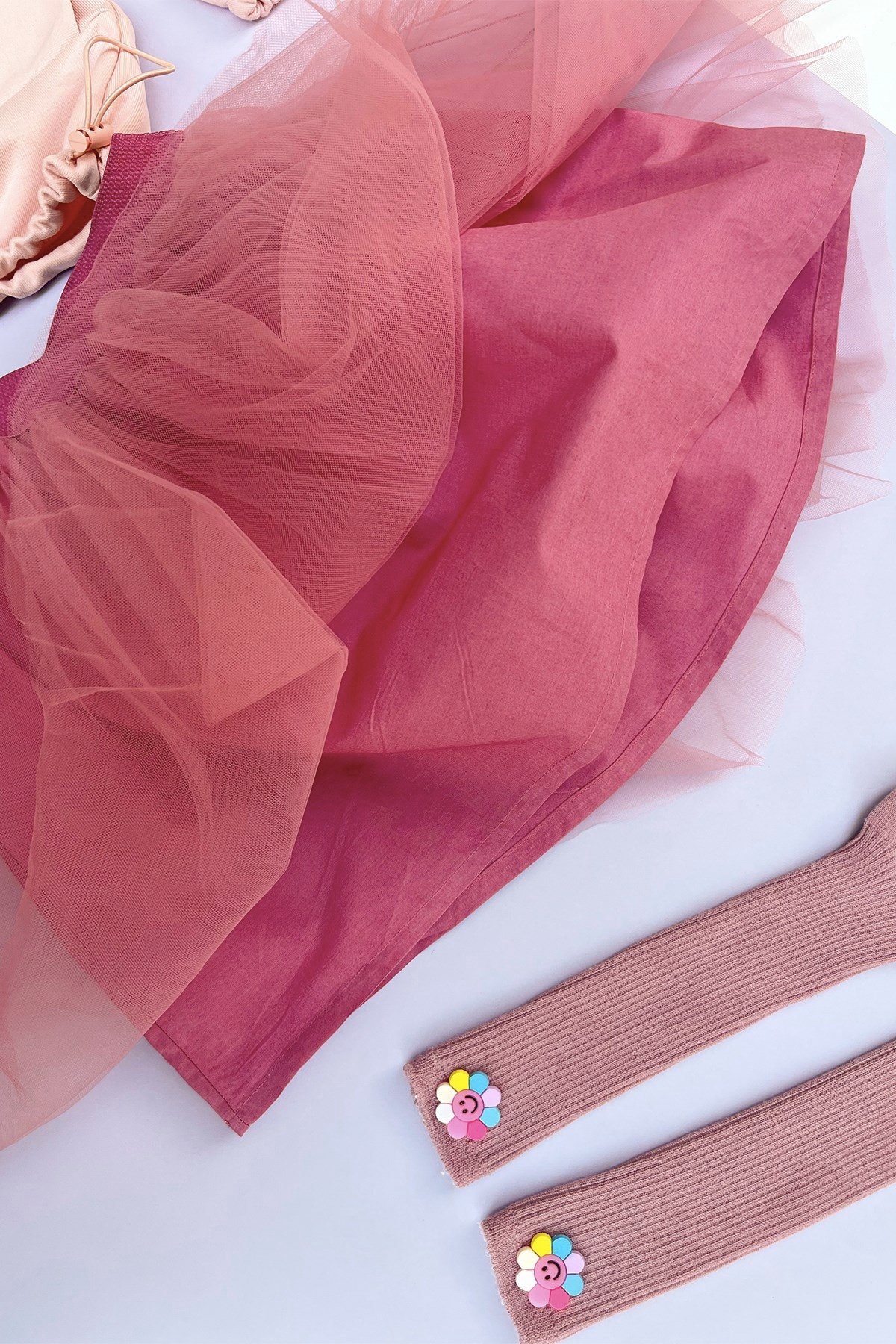 Pembe Papatya Baskılı Tütü Takım