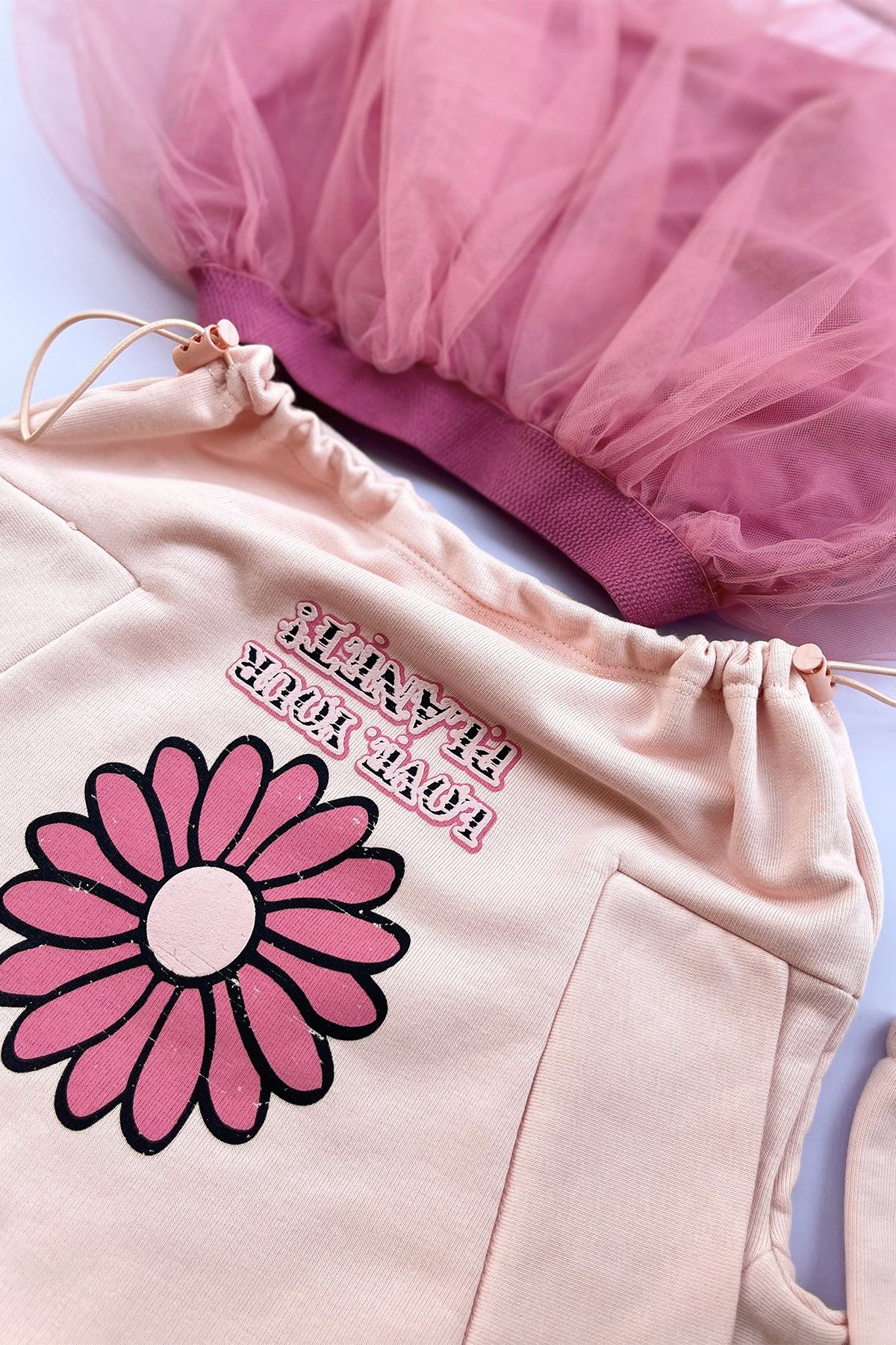 Pembe Papatya Baskılı Tütü Takım