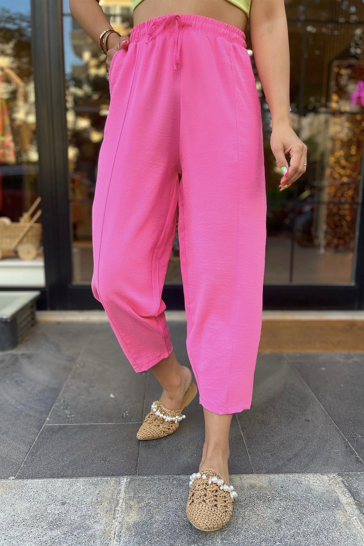 Pembe Salaş Pantolon