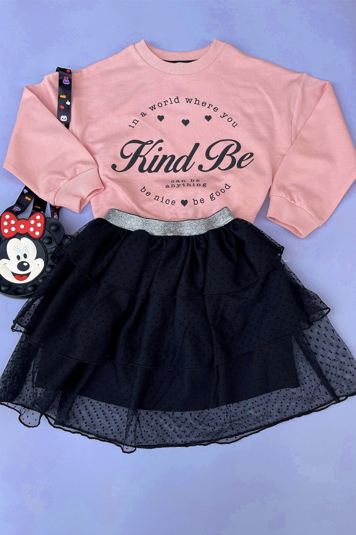 Pembe Siyah Tütü Etek Takım