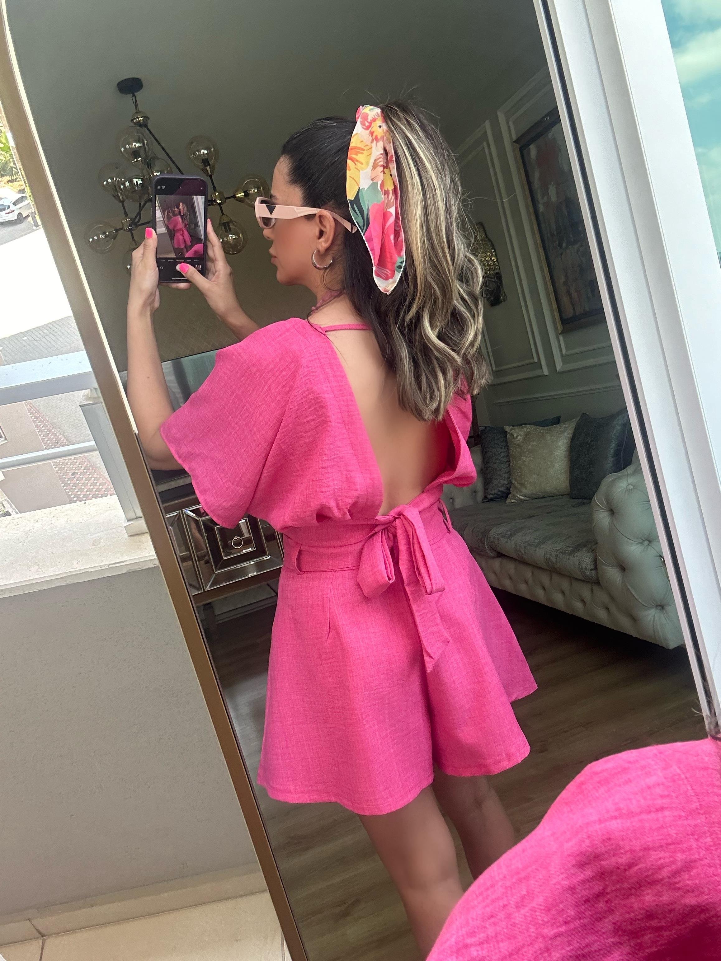 Pembe Şort Bluz Takım