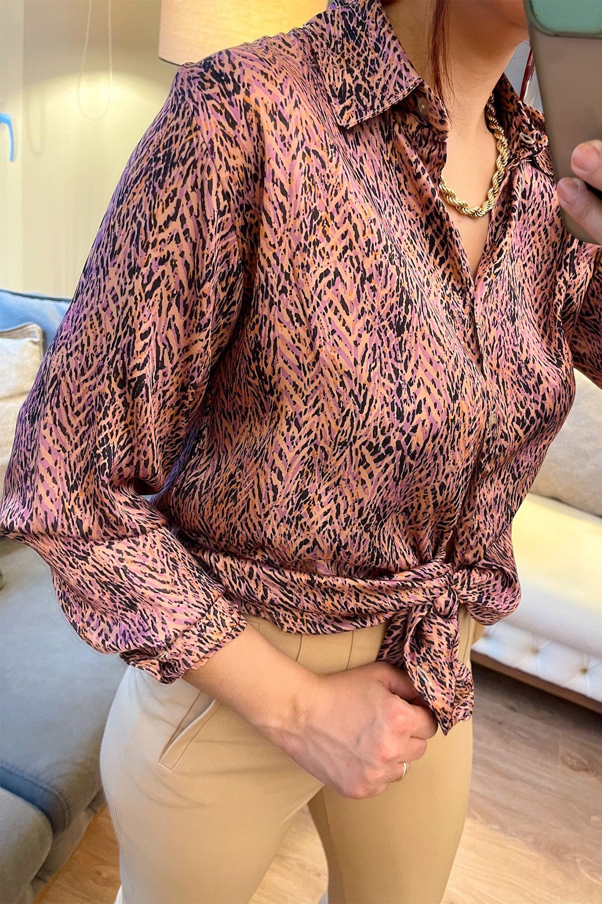 Renkli Desenli Gömlek