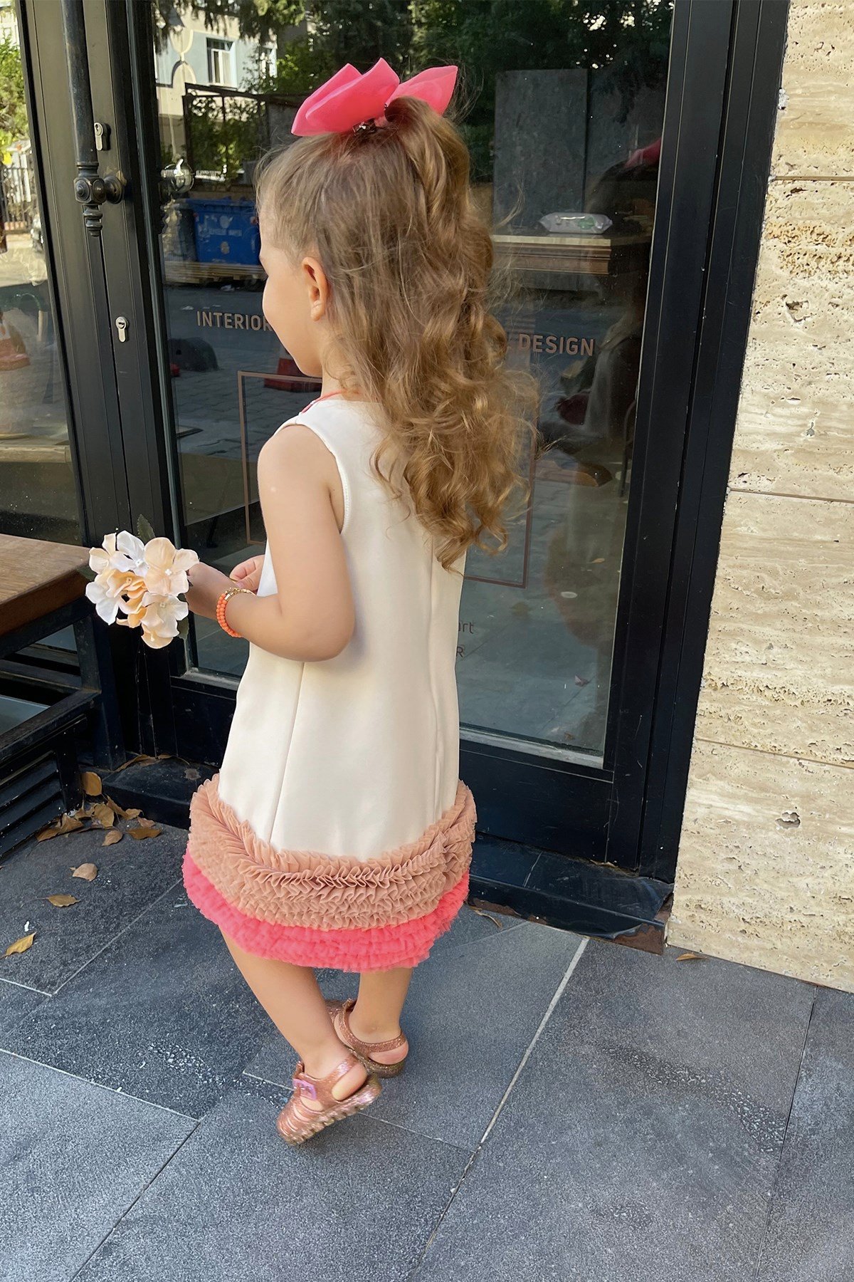 Renkli Fırfırlı Elbise