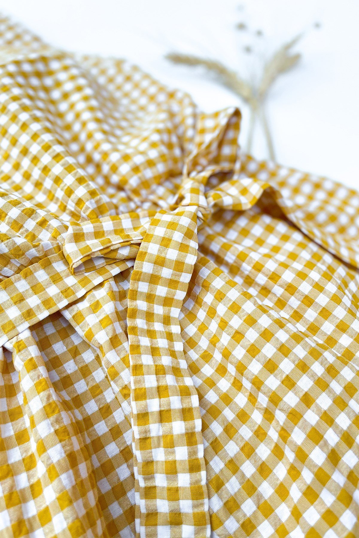 Sarı Pötikareli Elbise