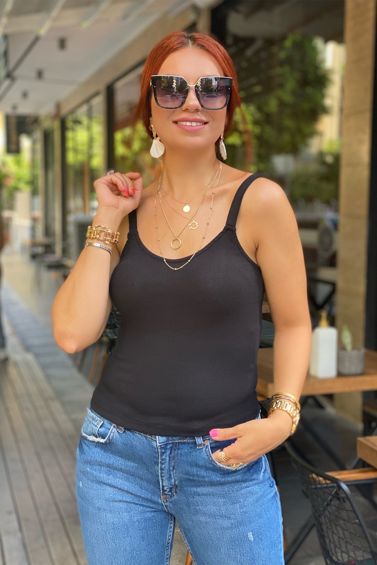 Siyah Askılı Basic Atlet