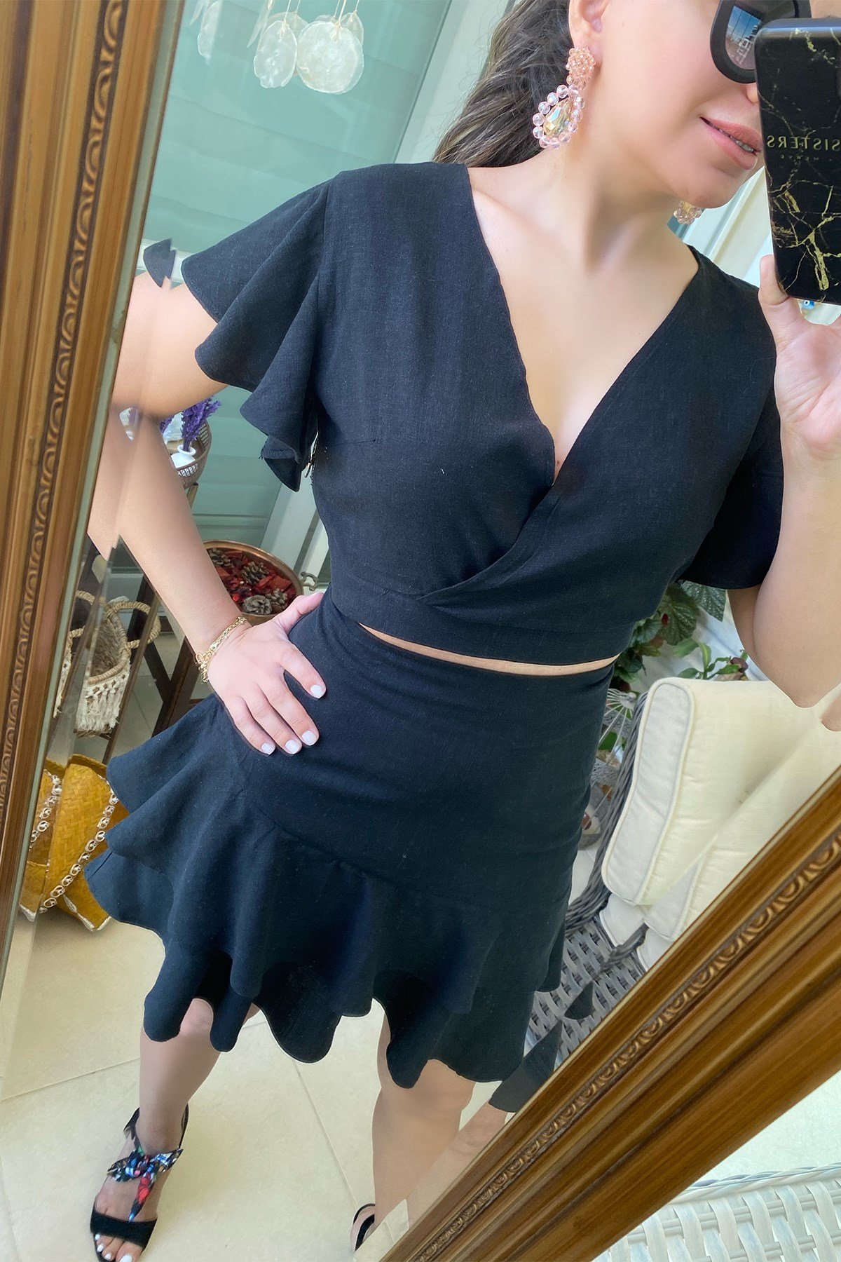 Siyah Etek Bluz Takım