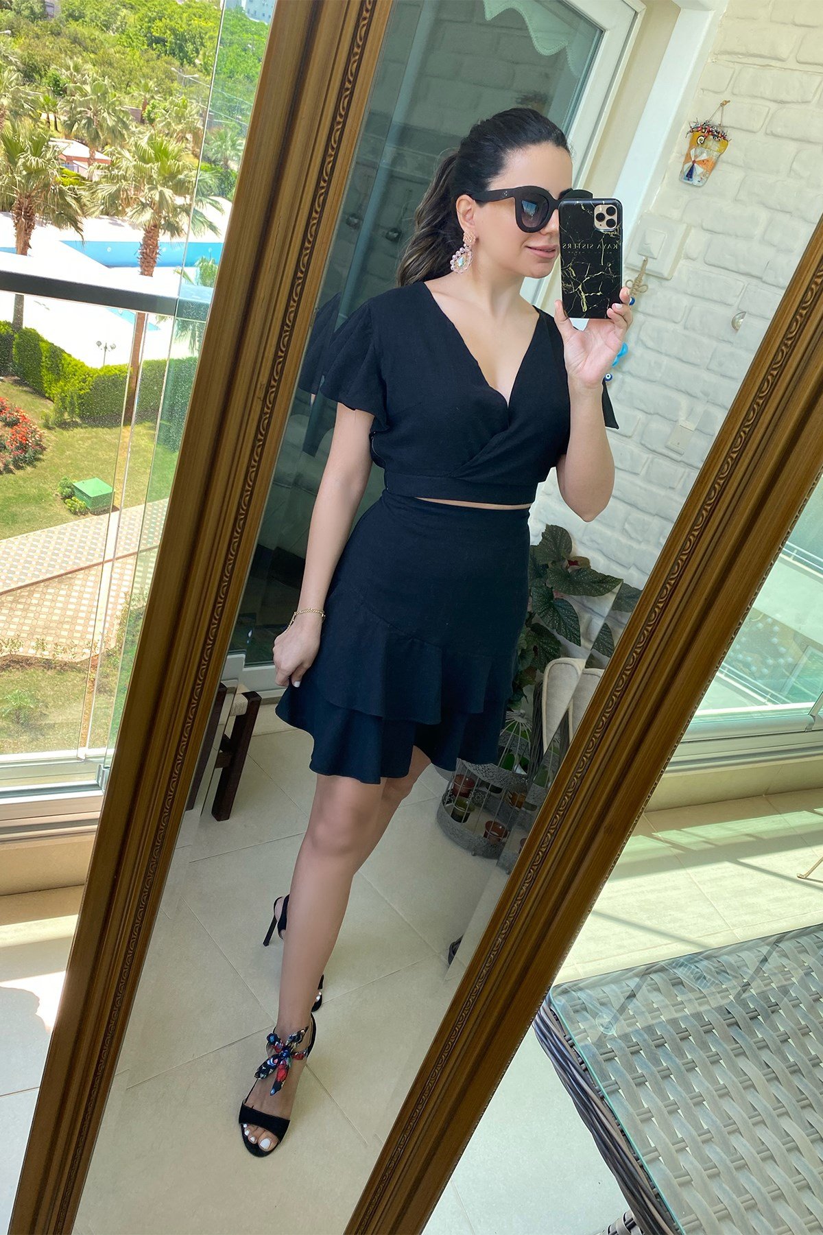 Siyah Etek Bluz Takım