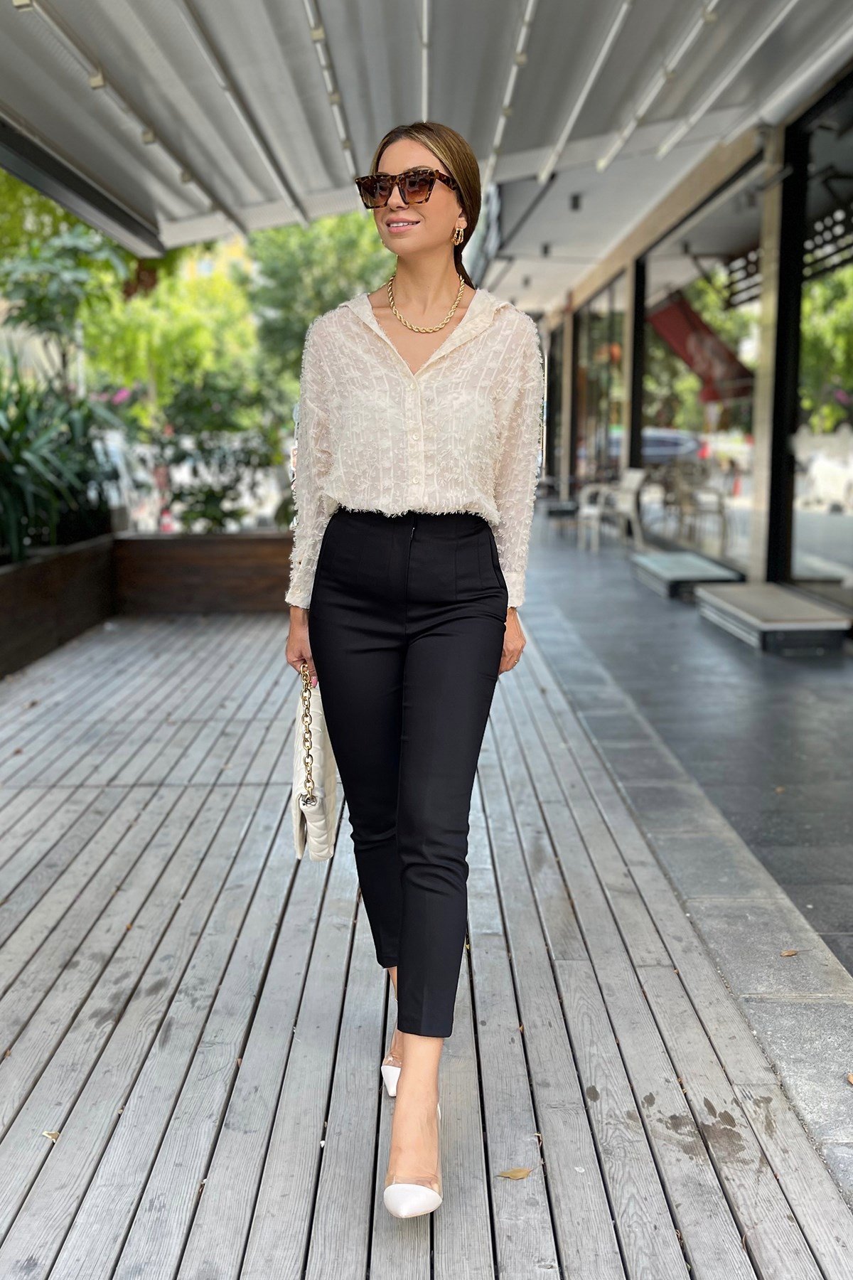 Siyah Kumaş Pantolon