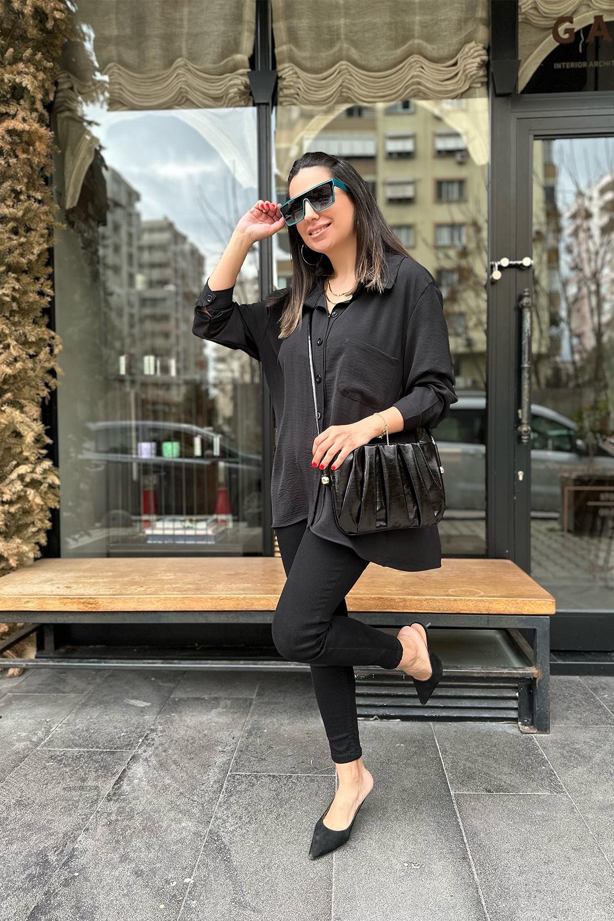 Siyah Salaş Gömlek
