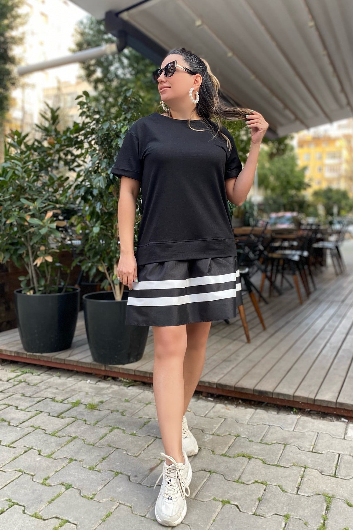 Siyah Sweat Elbise 