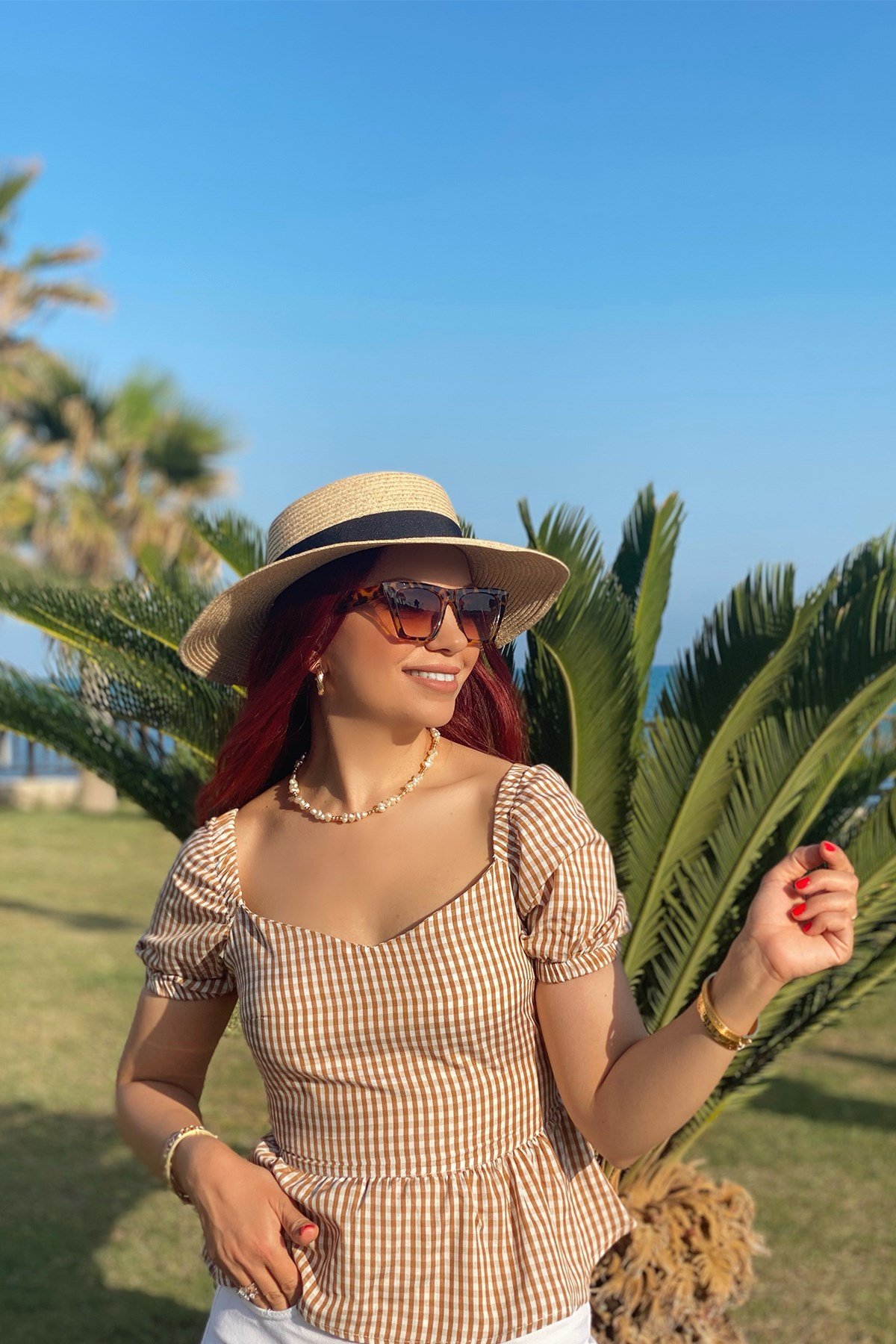 Taba Pötikare Desenli Bluz