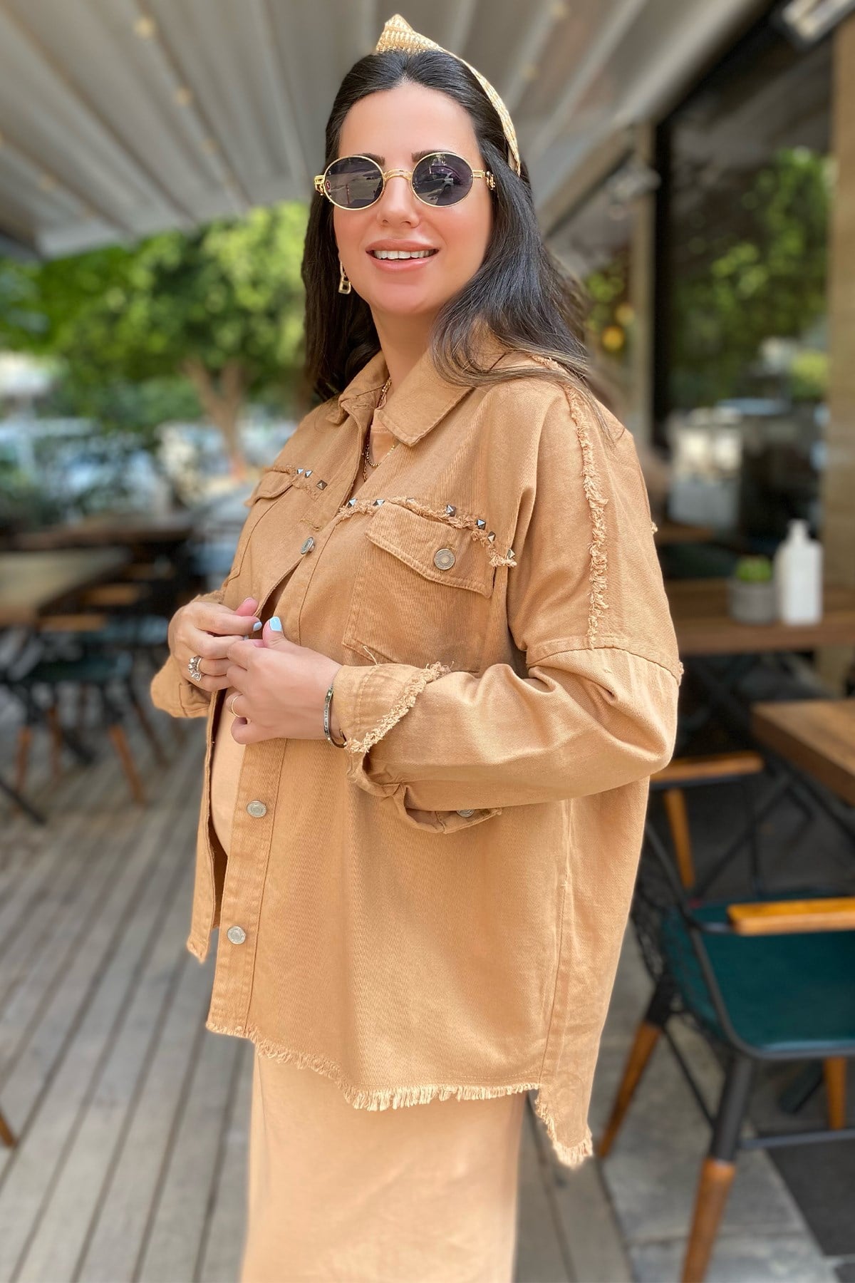 Taba Rivetli Ceket