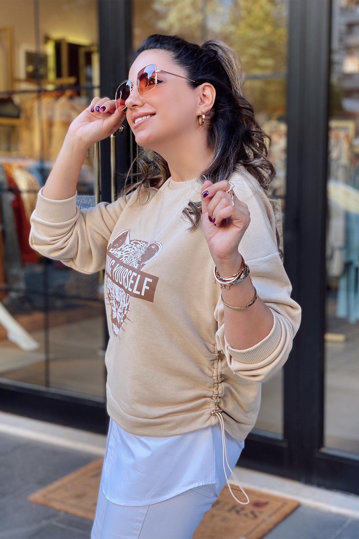 Yanları Büzgülü Sweat