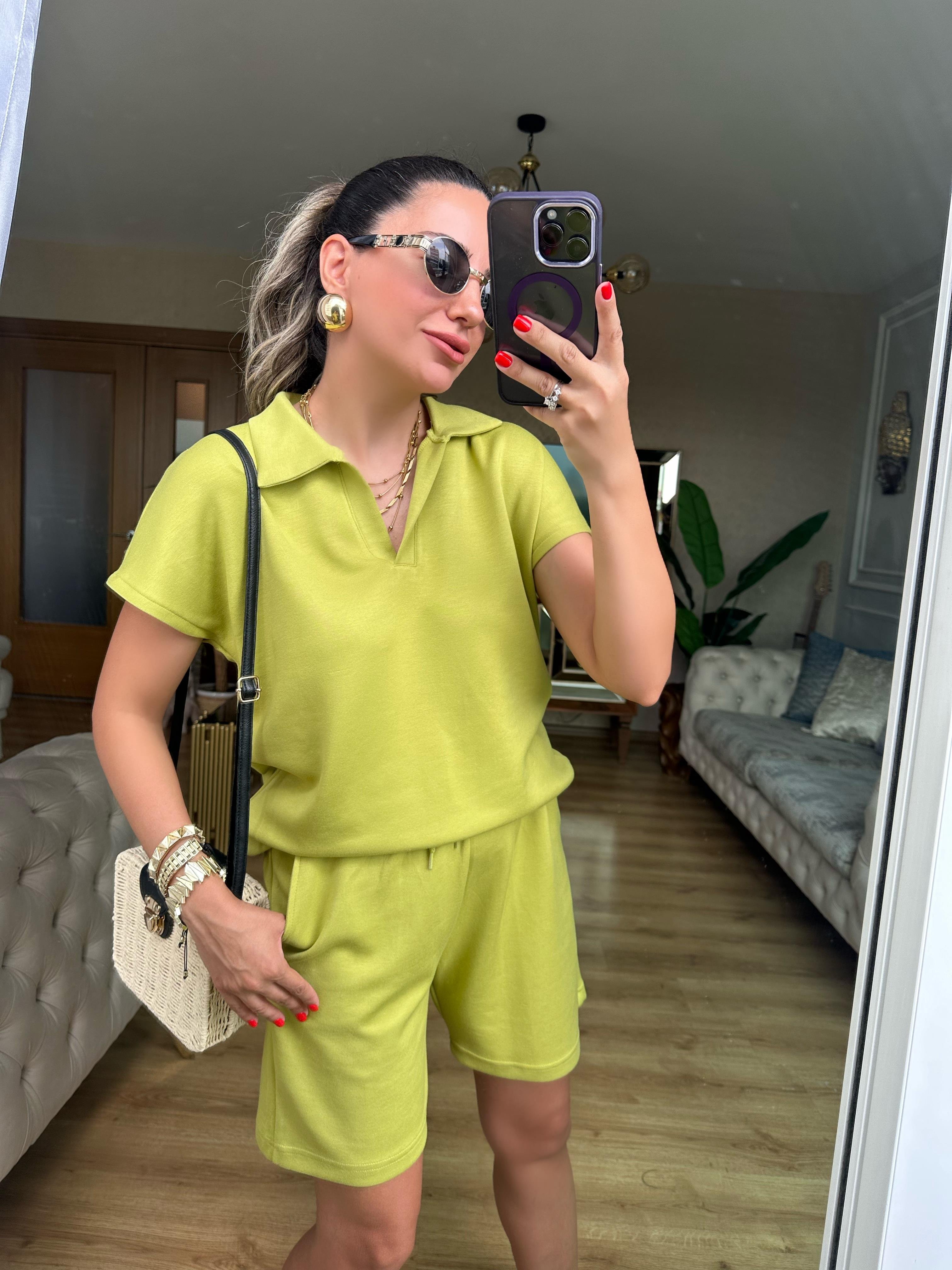 Yeşil Oysh Modal Şort Takım