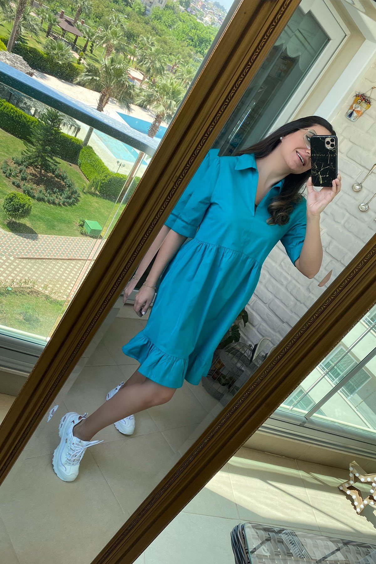 Yeşil Poplin Elbise