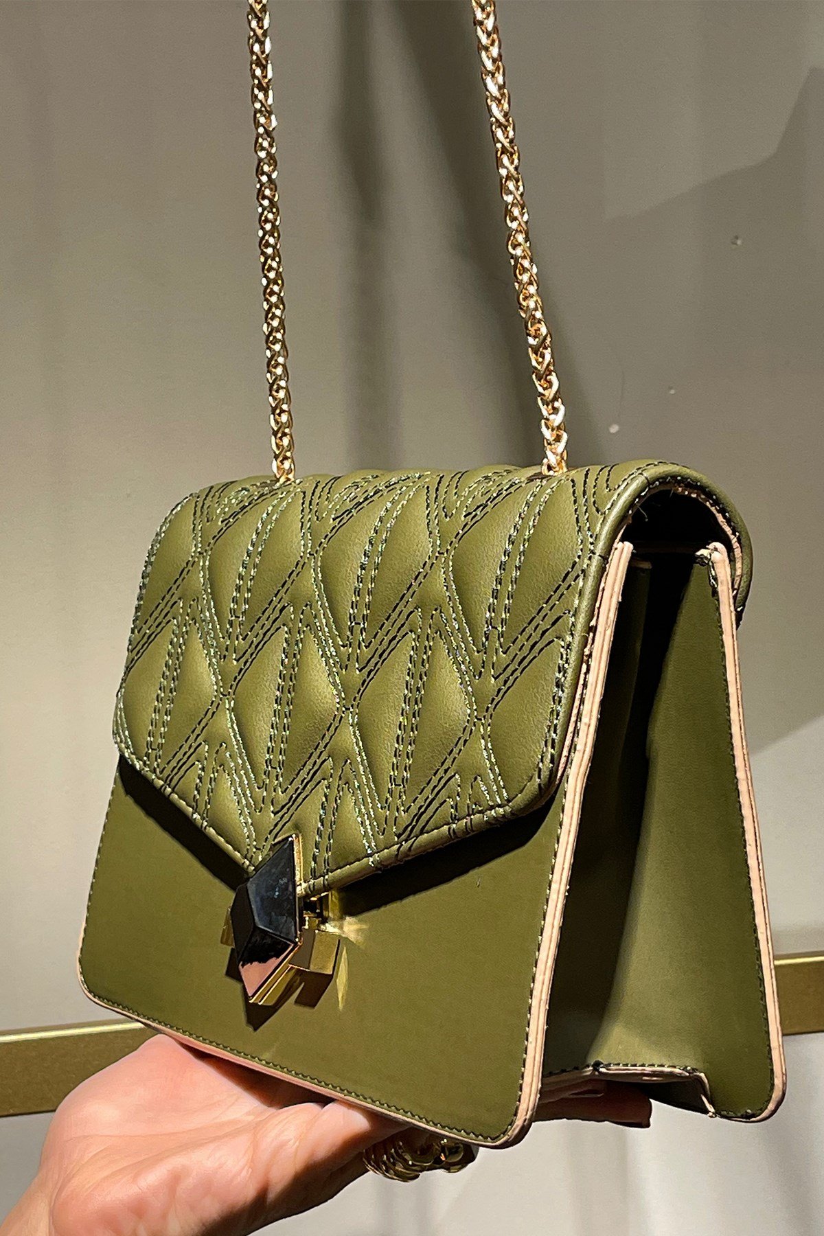 Yeşil Taşlı  Çanta