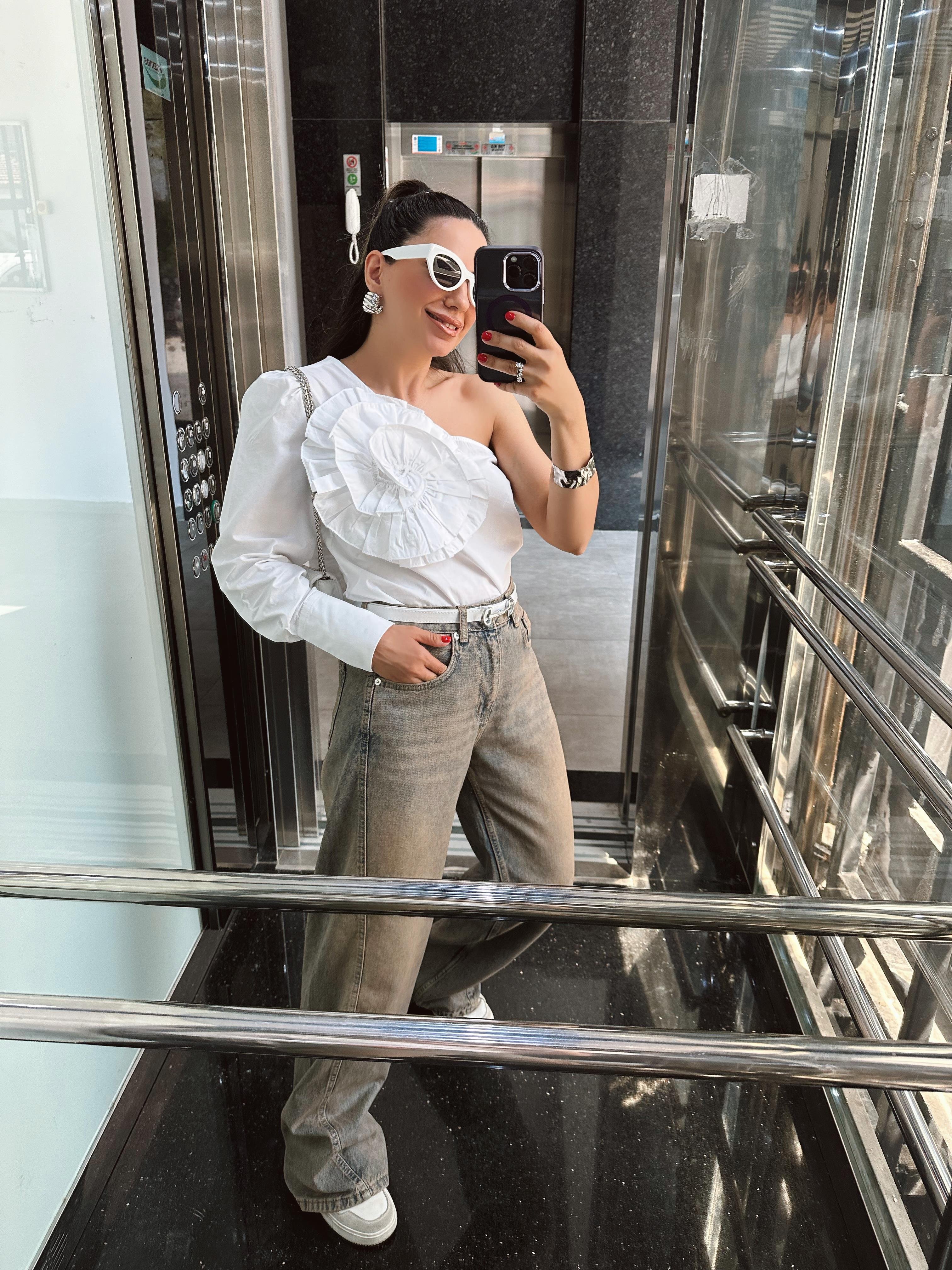 Yıkama Detaylı Baggy Jean