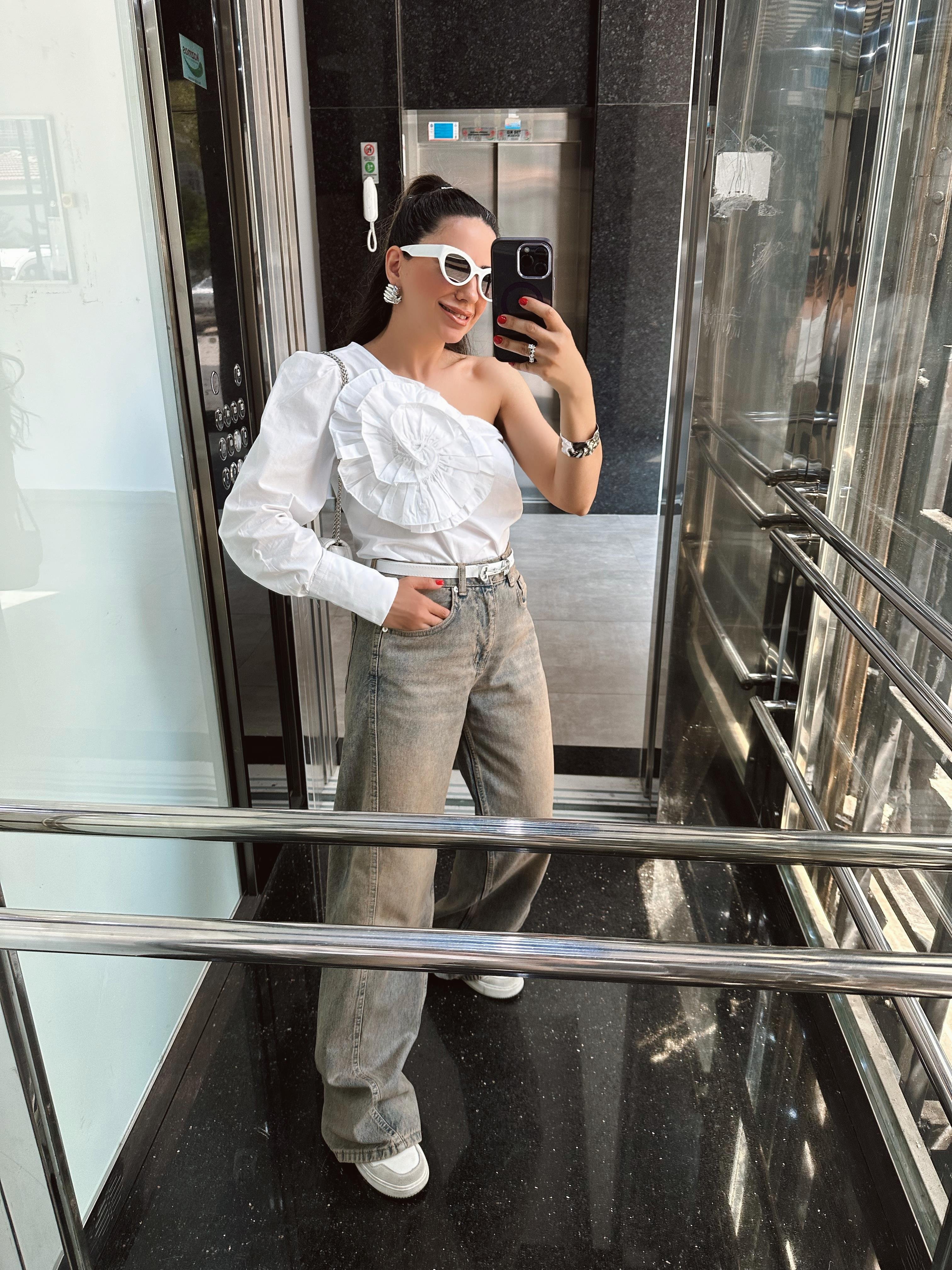 Yıkama Detaylı Baggy Jean