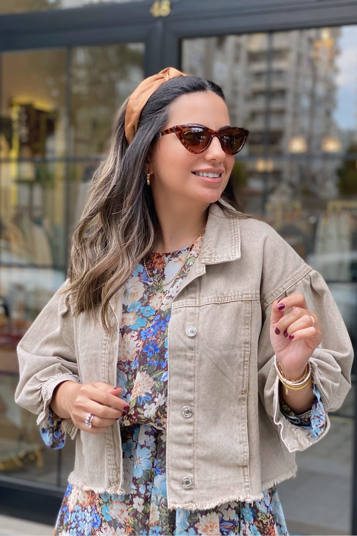 Yıkama Detaylı Bej Kot Ceket