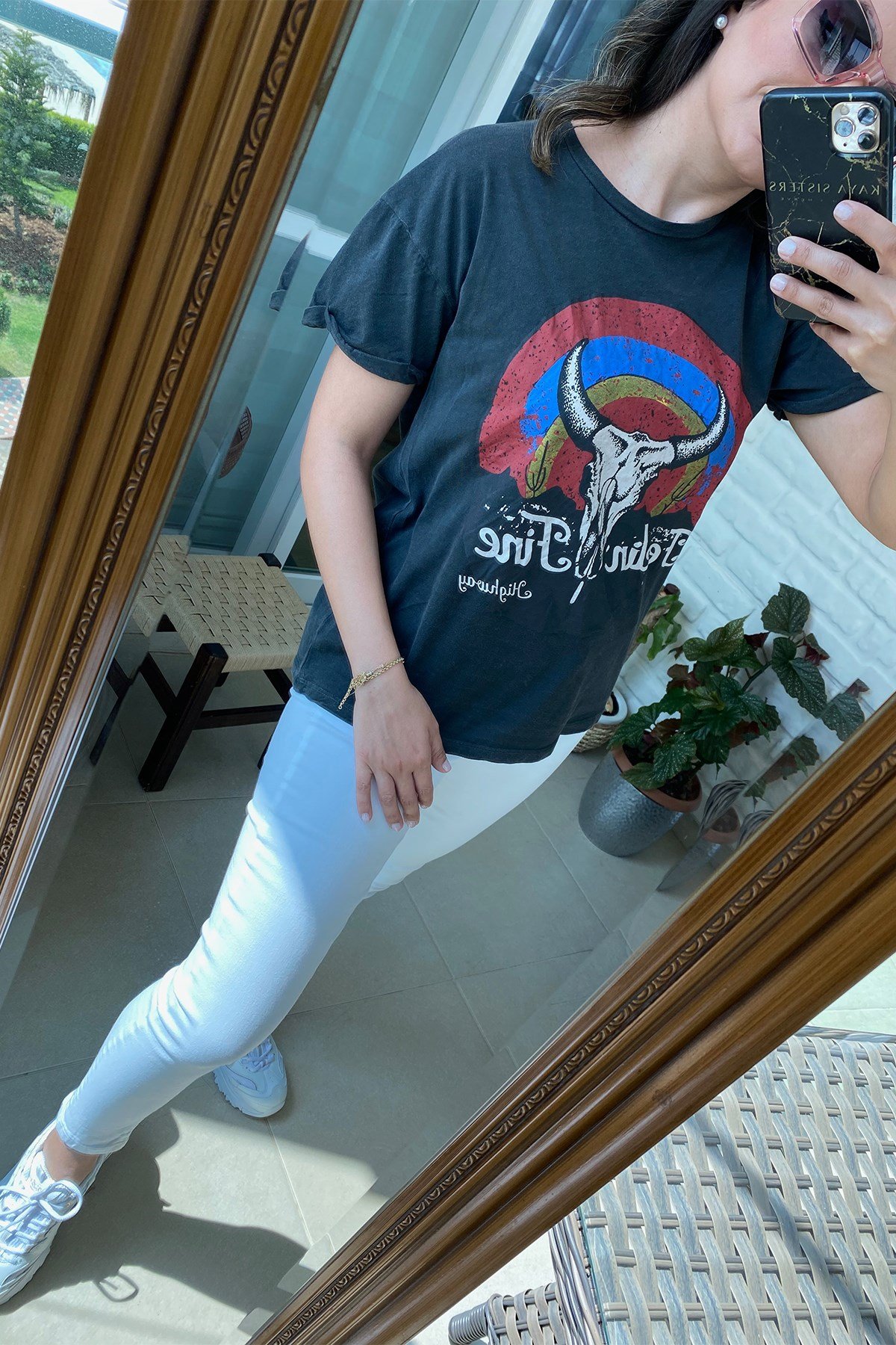 Yıkama Detaylı Renkli Tshirt