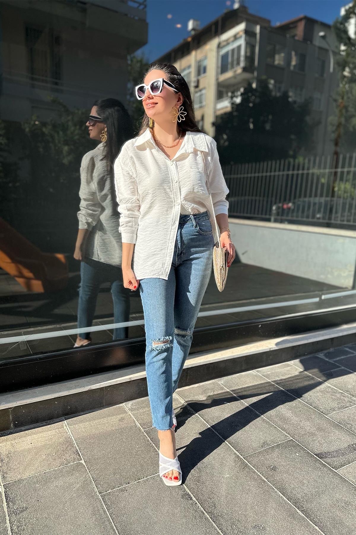 Yırtık Detay Kot Pantolon