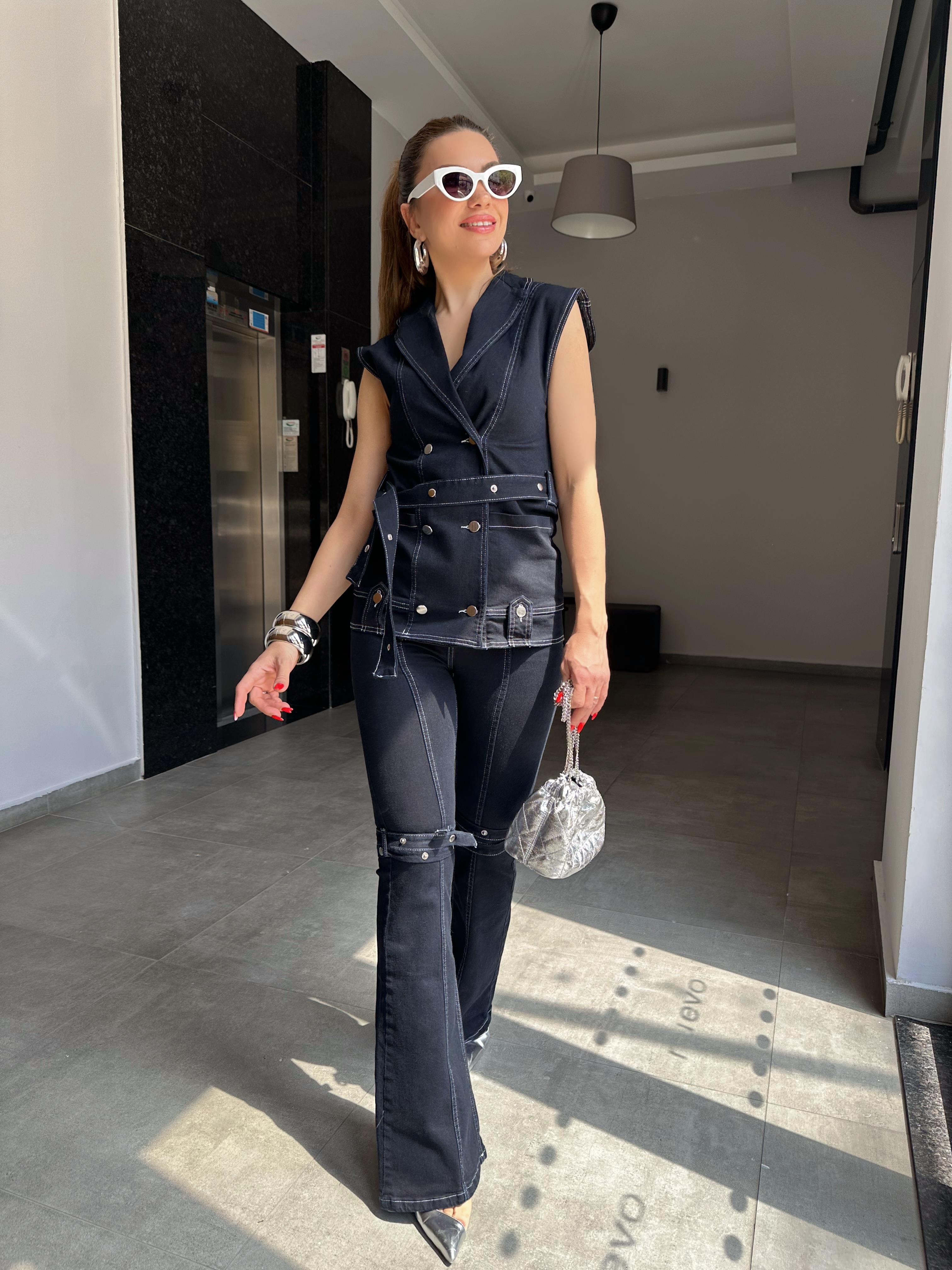 Zımbalı Tasarım Pantolon Takım