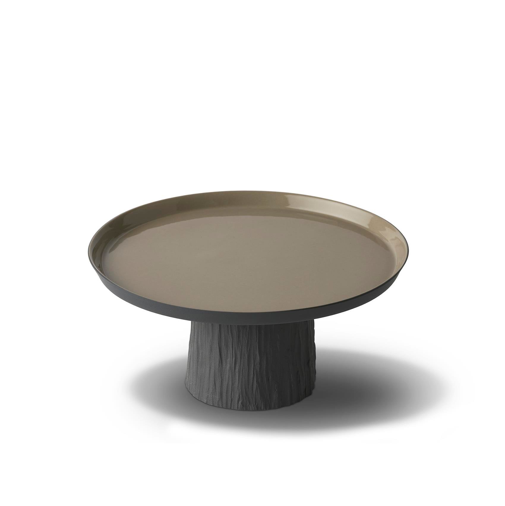 Tree Round Medıum Cake Salver Black - Black & Rock