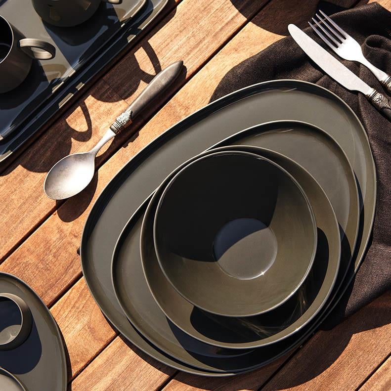 Stone Plate Set Black