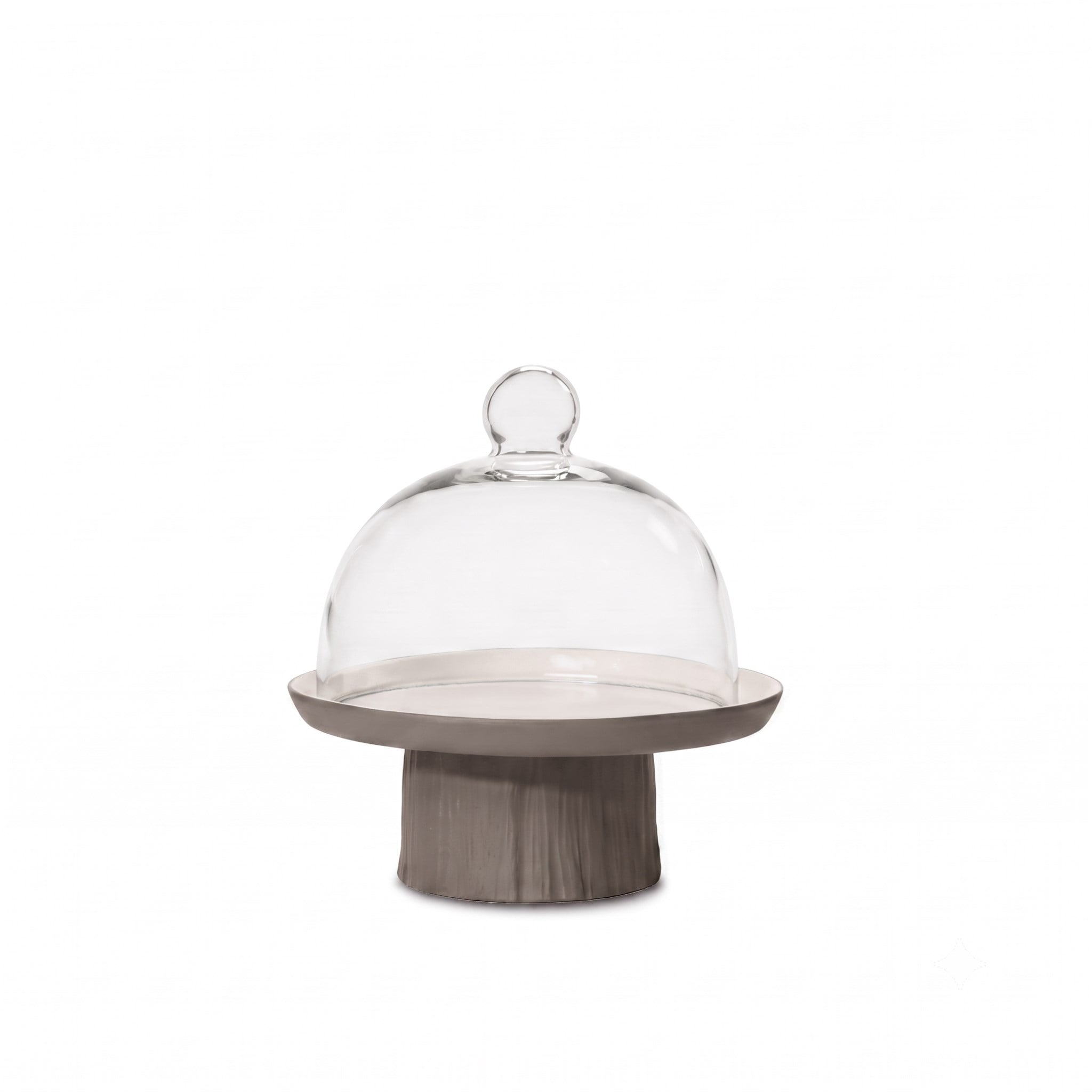 Tree Round Small Cake Salver with Glass Dome Rock - Rock & Ivory 16,5 cm 