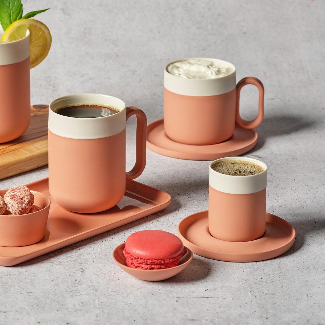 Capsule Çay Fincan Tabağı Mercan