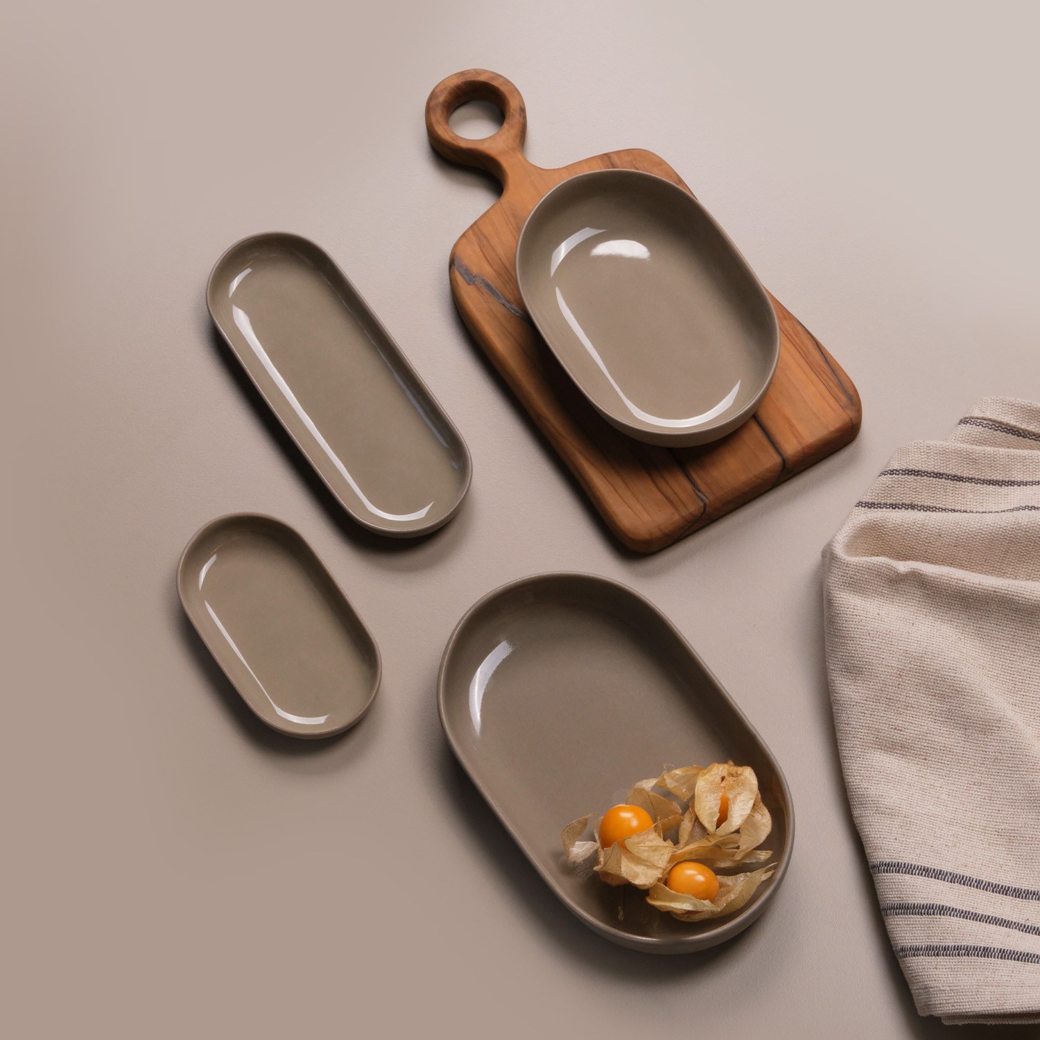 Capsule Ellipse Mini Small Plate Single Colour 10,5 cm Rock