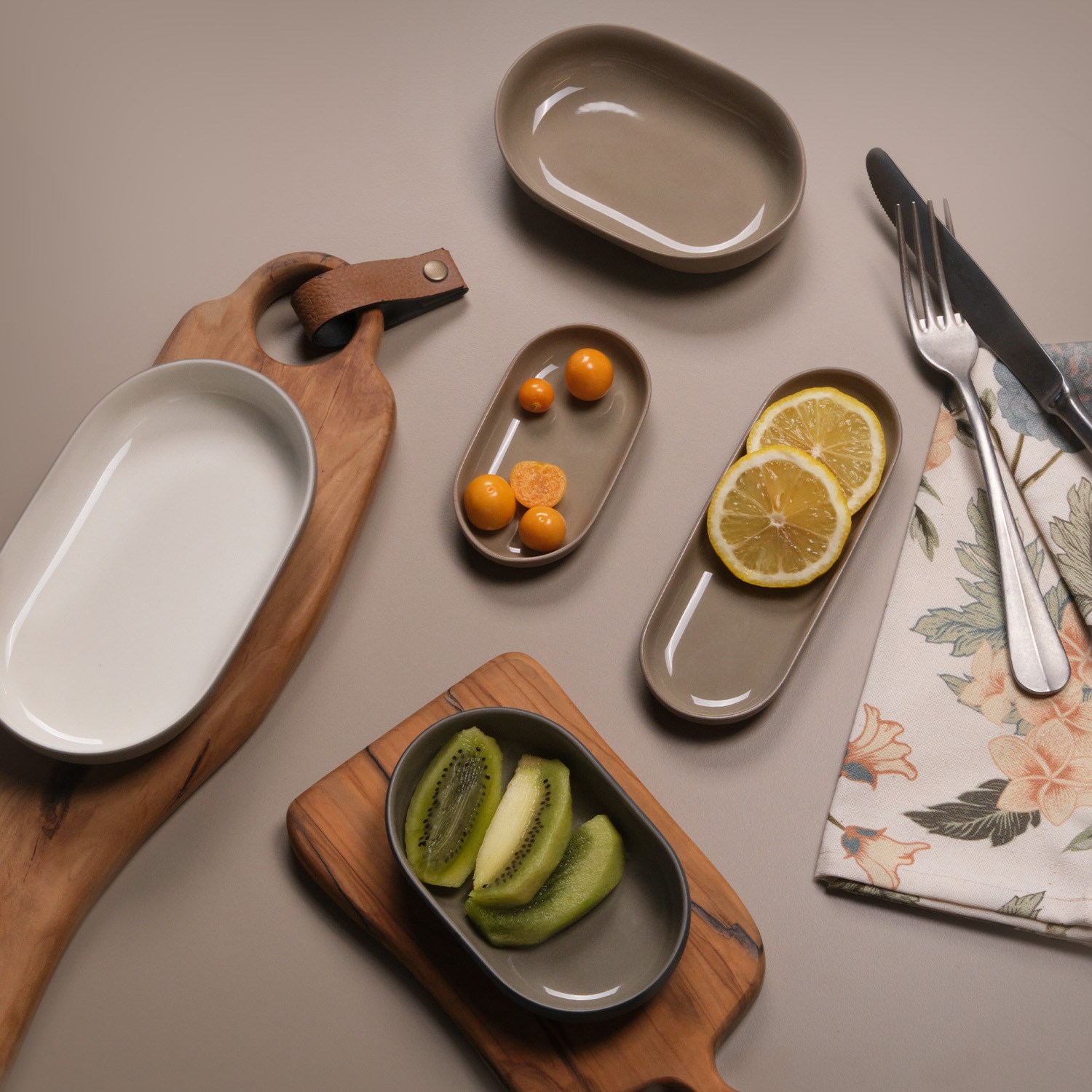 Capsule Ellipse Mini Small Plate Single Colour 10,5 cm Rock