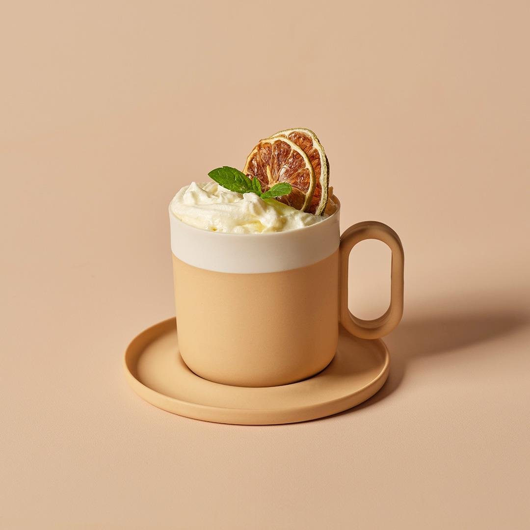 Capsule Tabaklı Çay Fincanı Saman - Saman & Fildişi