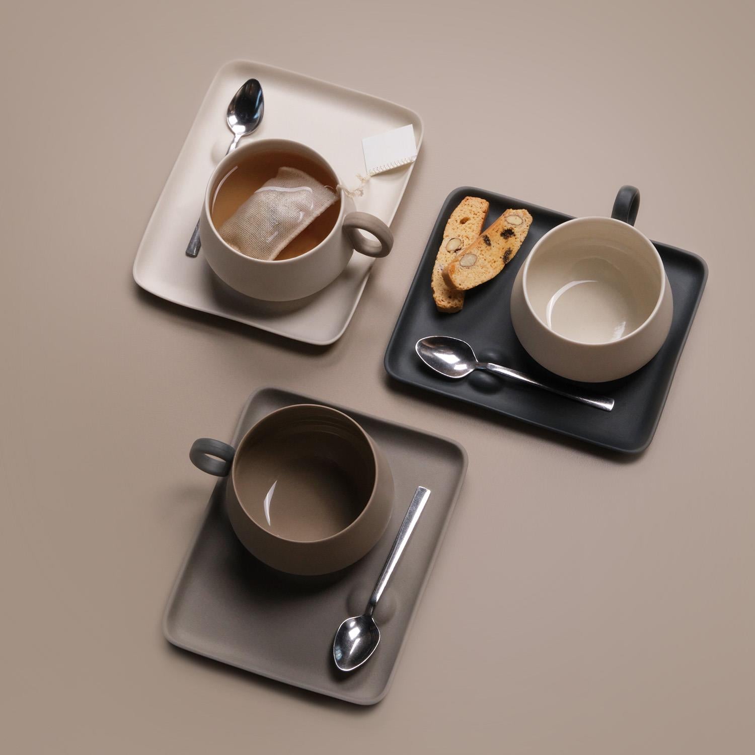 Rectangular Tea Serving Plate Single Colour BLACK