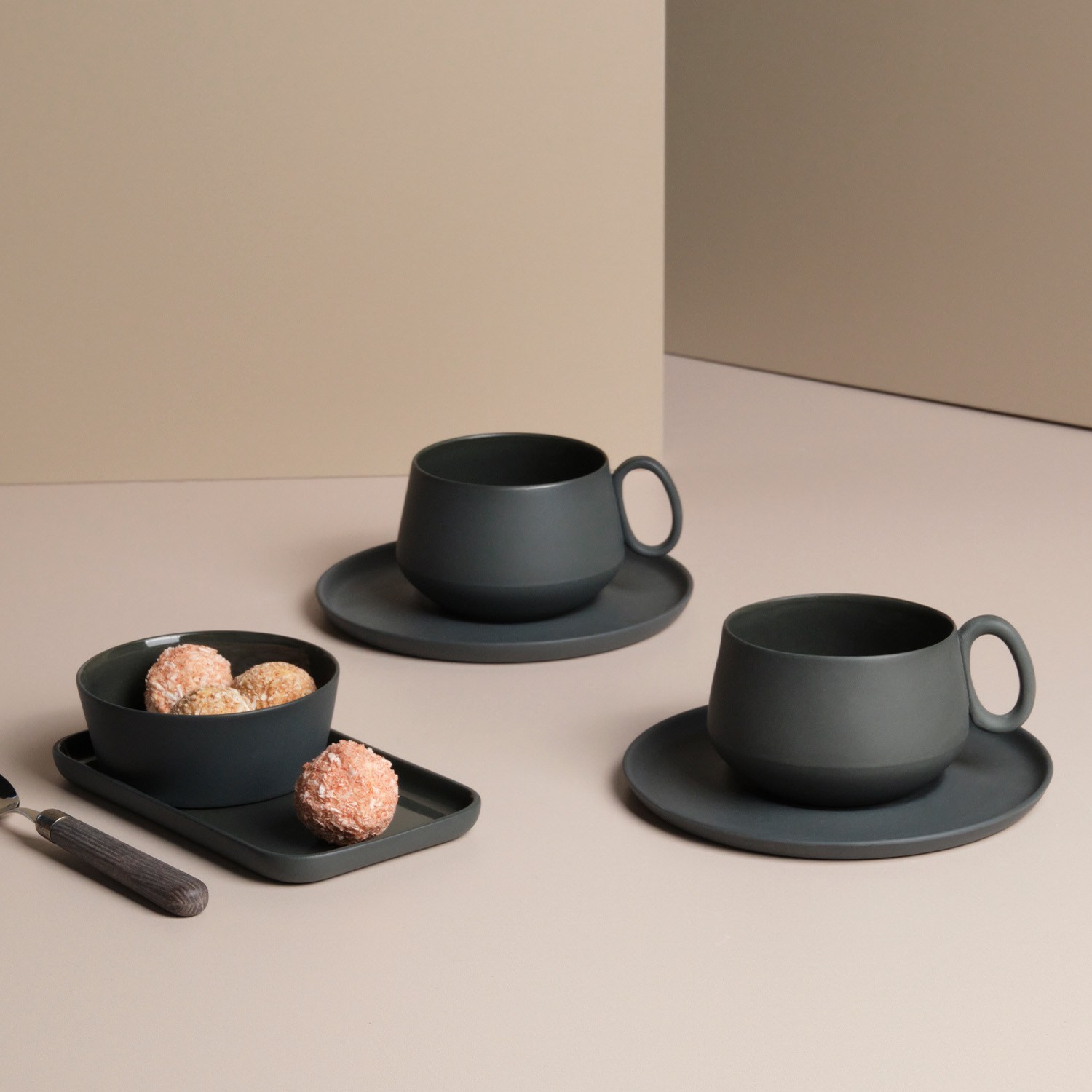 Rectangle Mini Serving Plate Single Colour 8,5 cm Black