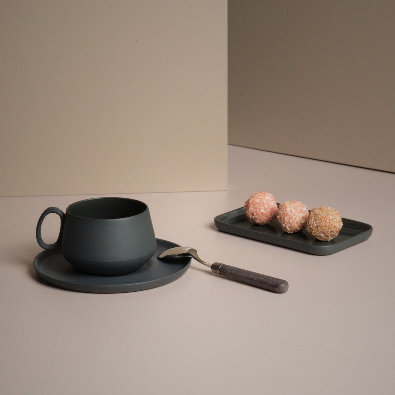 Rectangle Mini Serving Plate Single Colour 8,5 cm Black