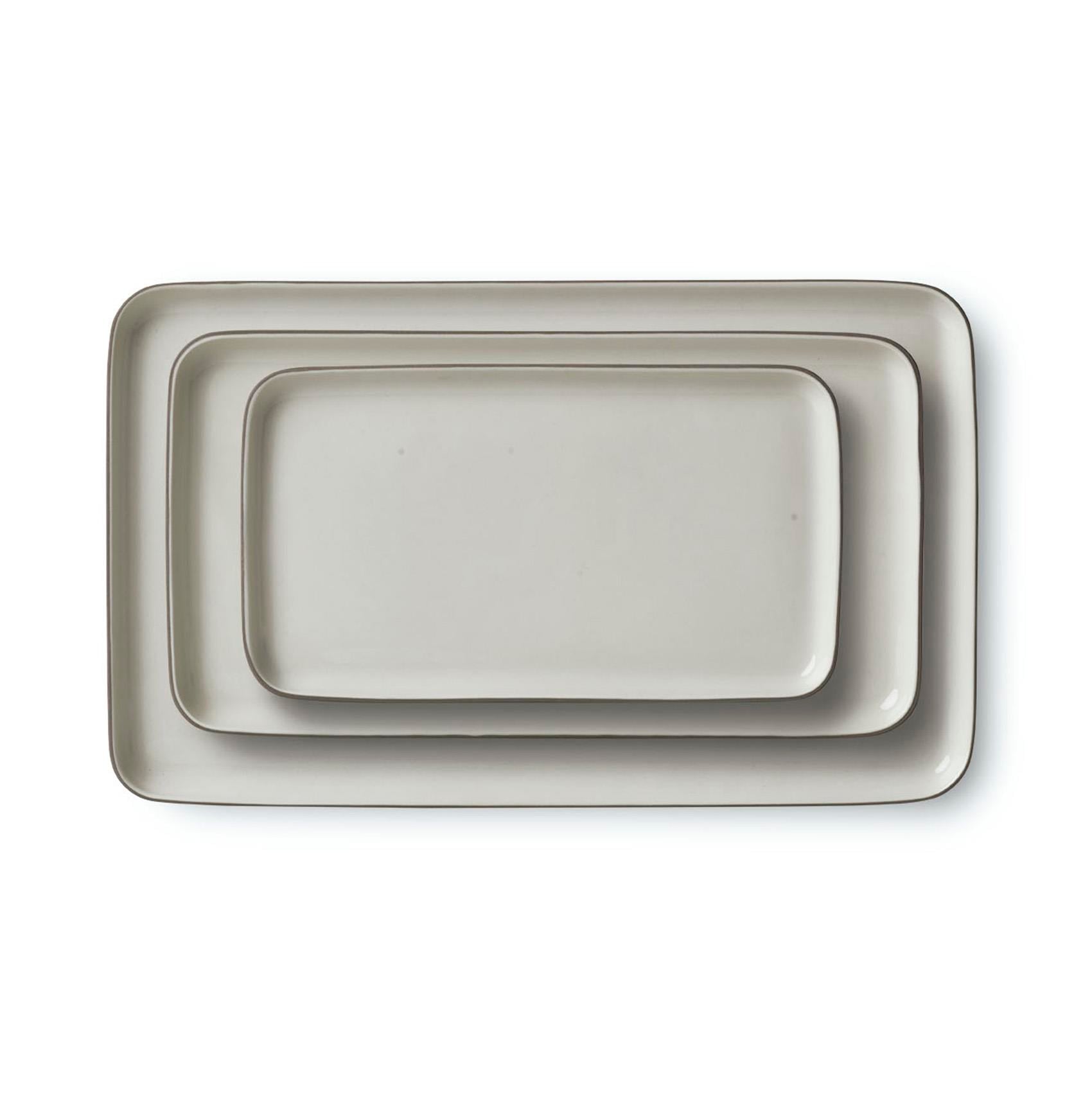 Rectangle Plate Set Rock & Ivory