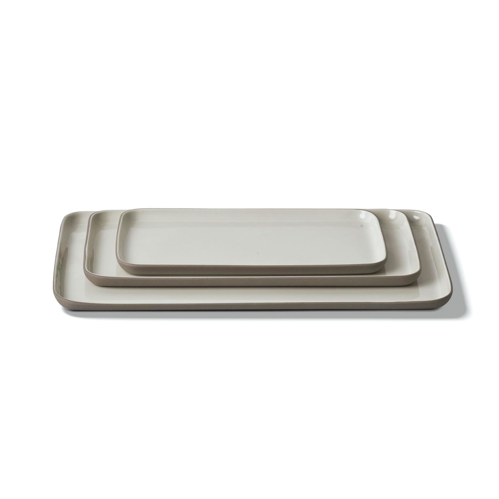 Rectangle Plate Set Rock & Ivory