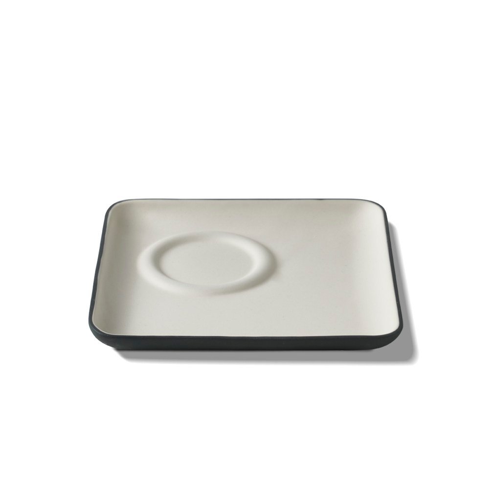 ALPHANUM Espresso Saucer – Double Colour Black & Ivory