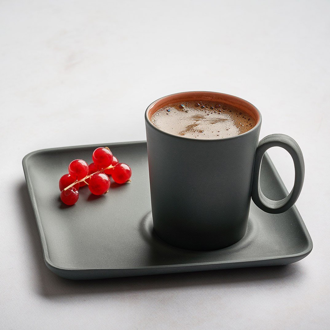 ALPHANUM Espresso Saucer – Single Colour Black