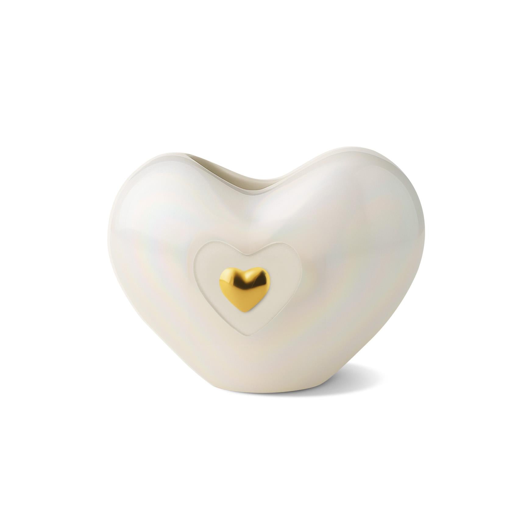 Heart Medium Vase with Gold Detail 