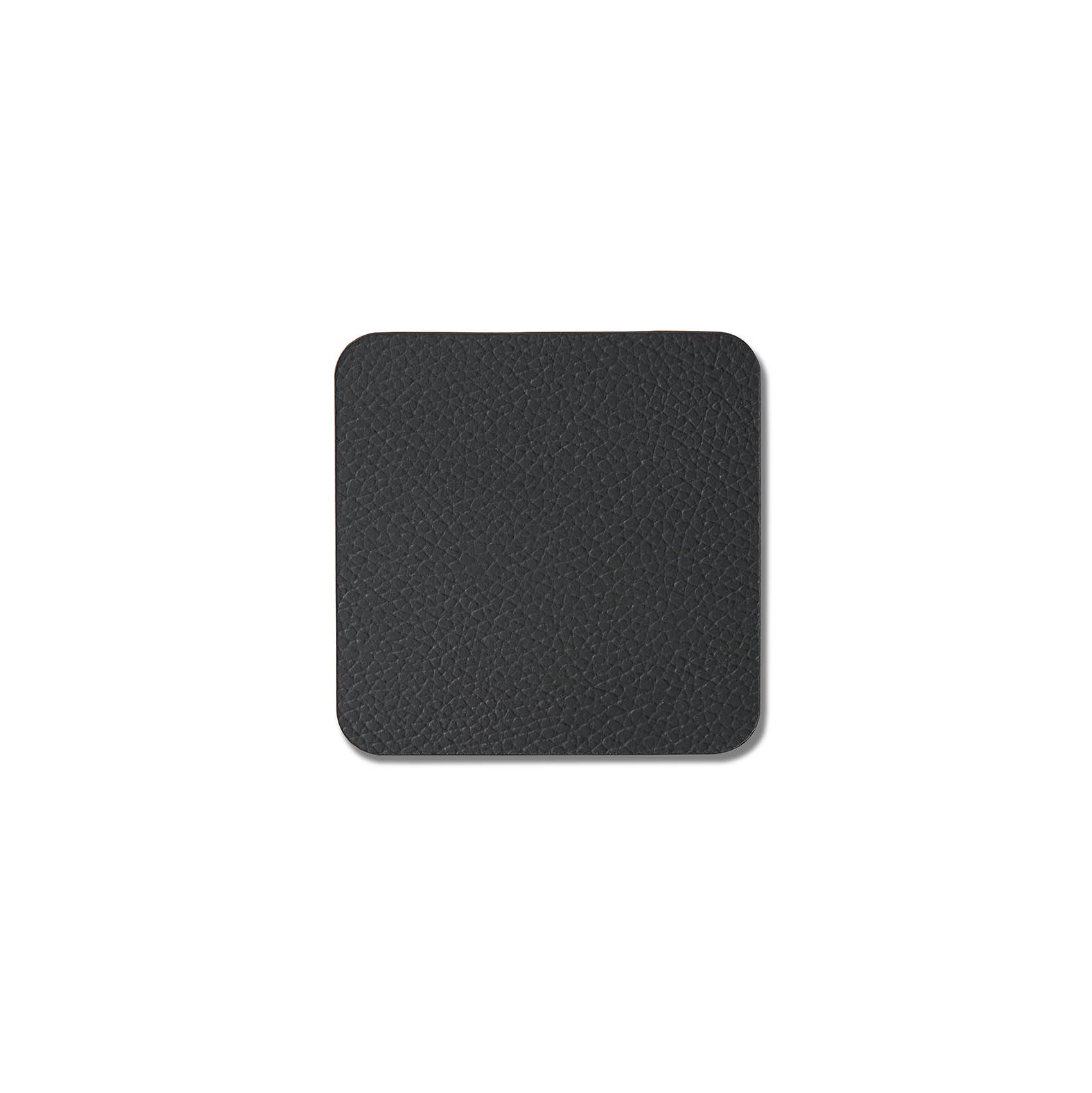 Art of Leather Square-Shaped Glass Mat Set of 4 Black 